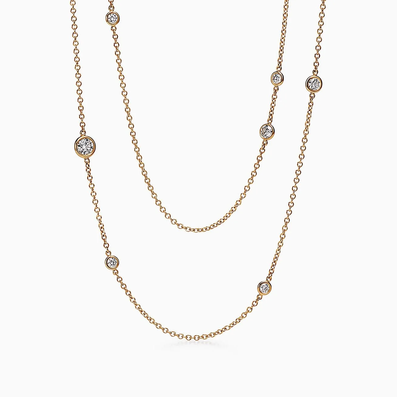 Elsa Peretti Diamonds by the Yard Sprinkle Necklace fake tiffany jewelry