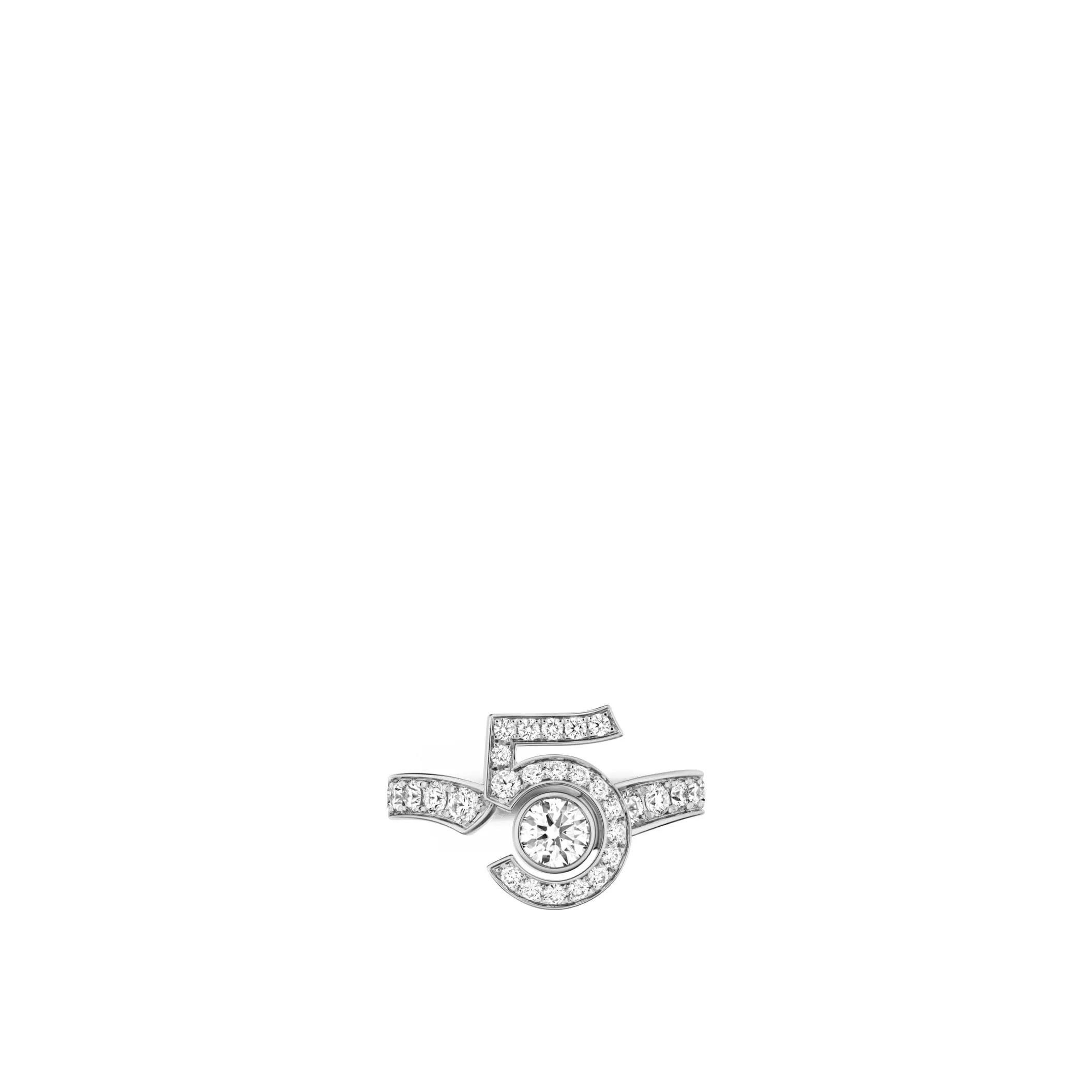 Eternal N'5 chanel dupes ring 18K white gold diamonds