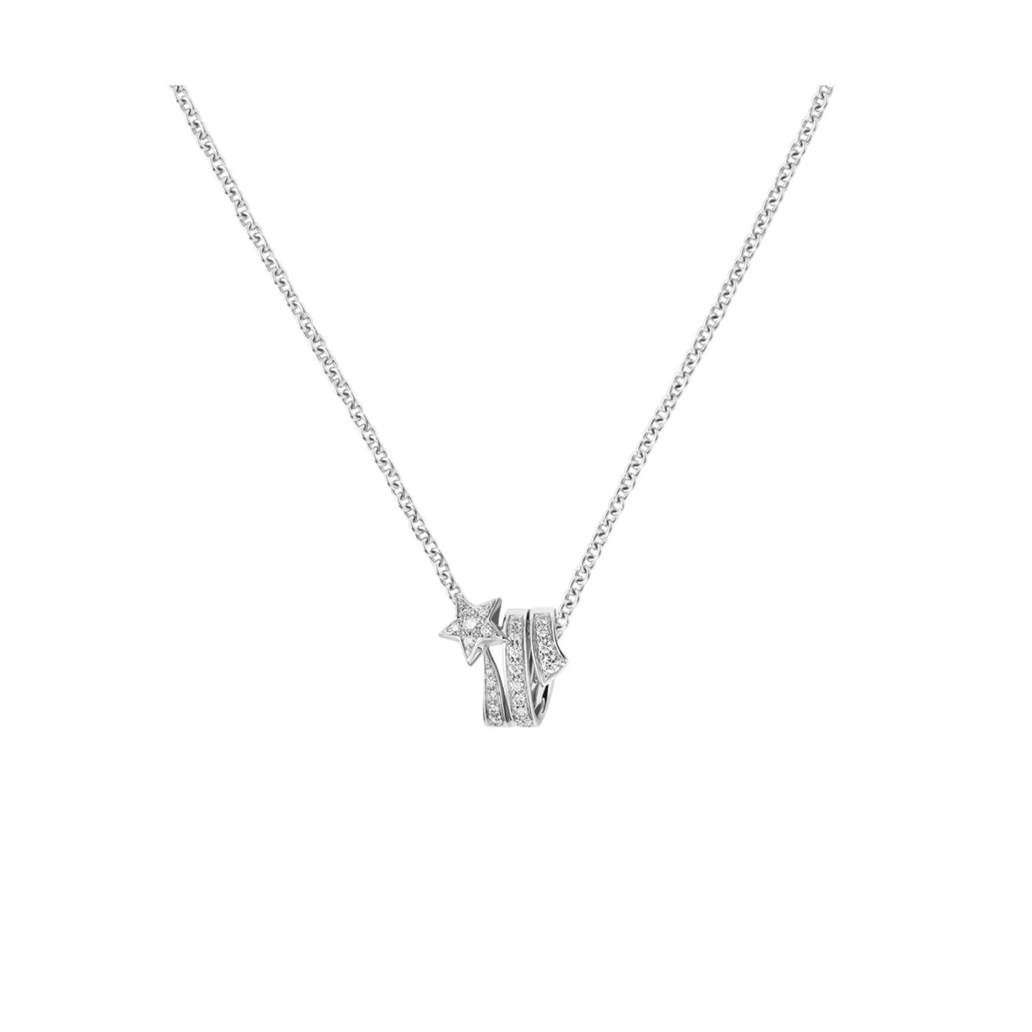 toile Filante fake chanel necklace 18K white gold diamonds