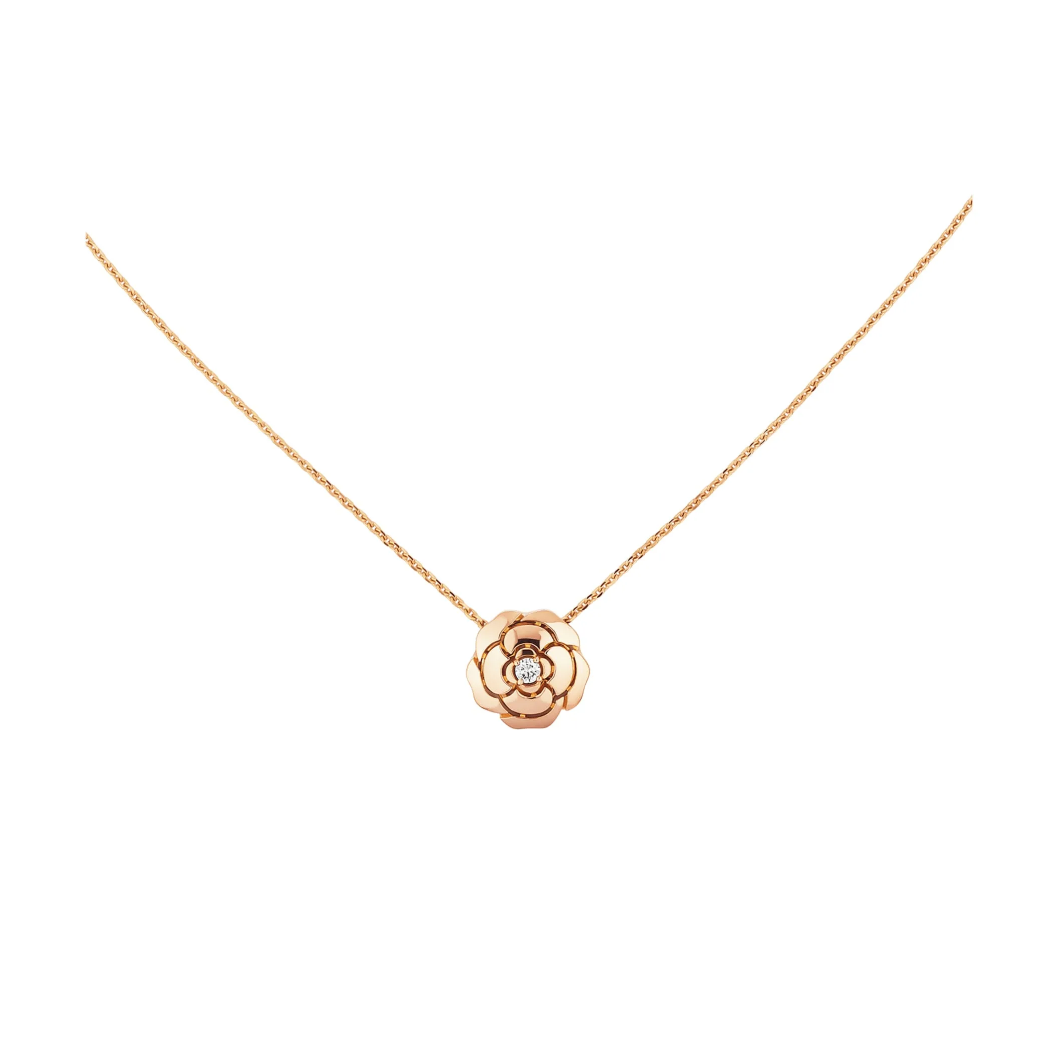 Extrait de Camelia fake chanel necklace 18K rose gold diamond