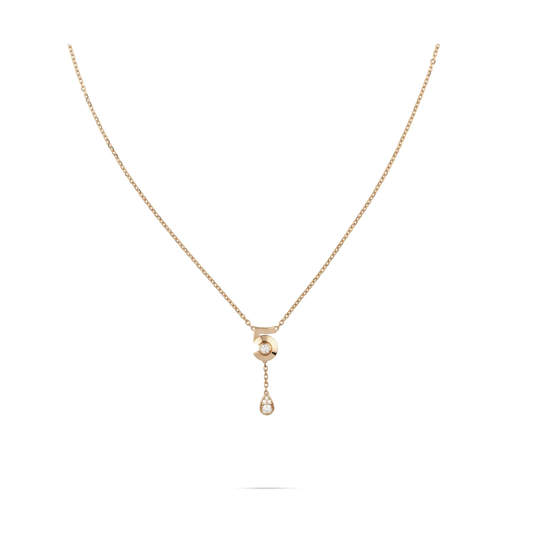 Extrait de N'5 fake chanel necklace 18K BEIGE GOLD diamonds