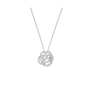 Fil de Camelia Chanel necklace Small version 18K white gold diamonds