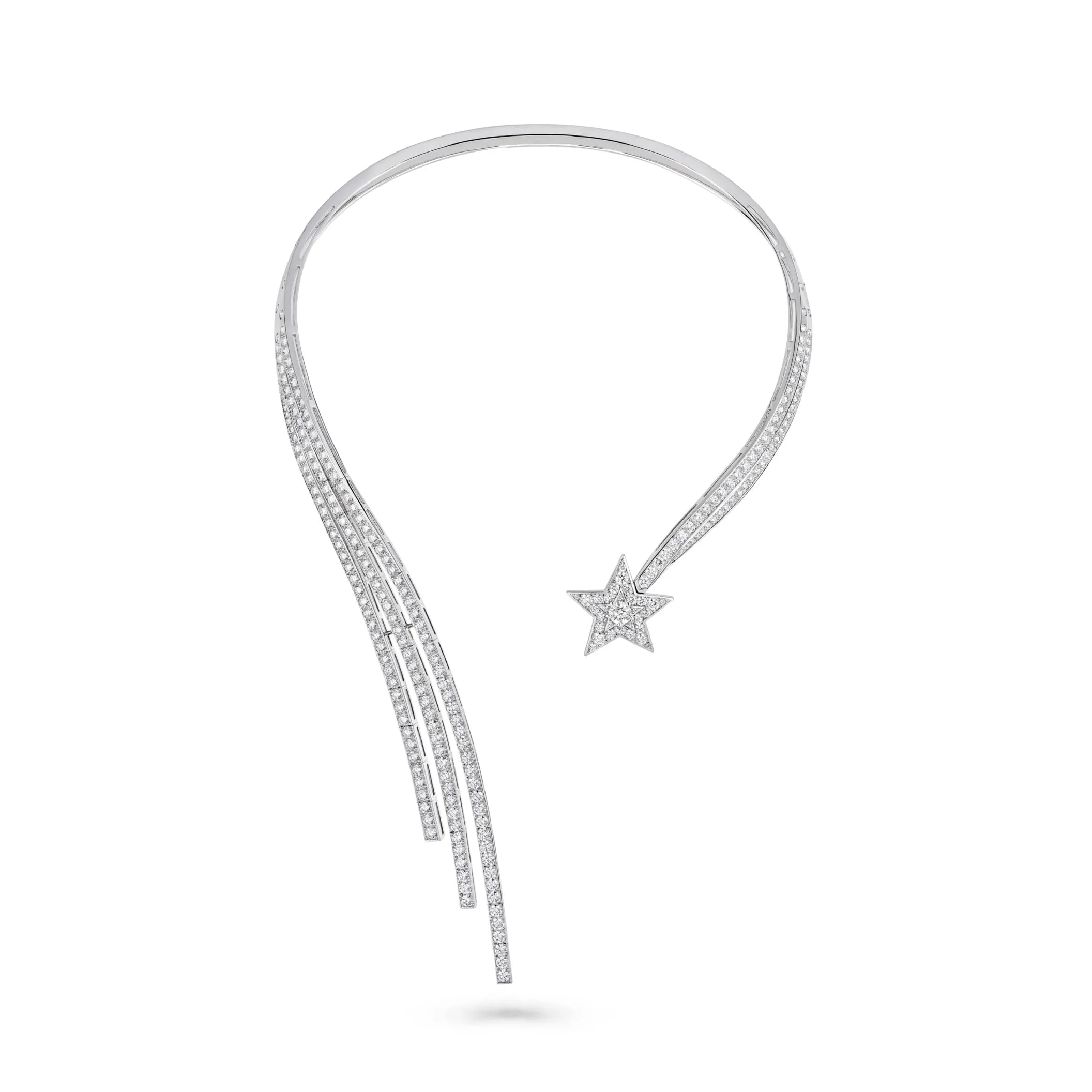 Fil de Comete fake chanel necklace 18K white gold diamonds