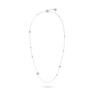 Les infinis de Comete Transformable long Chanel necklace 18K white gold diamonds