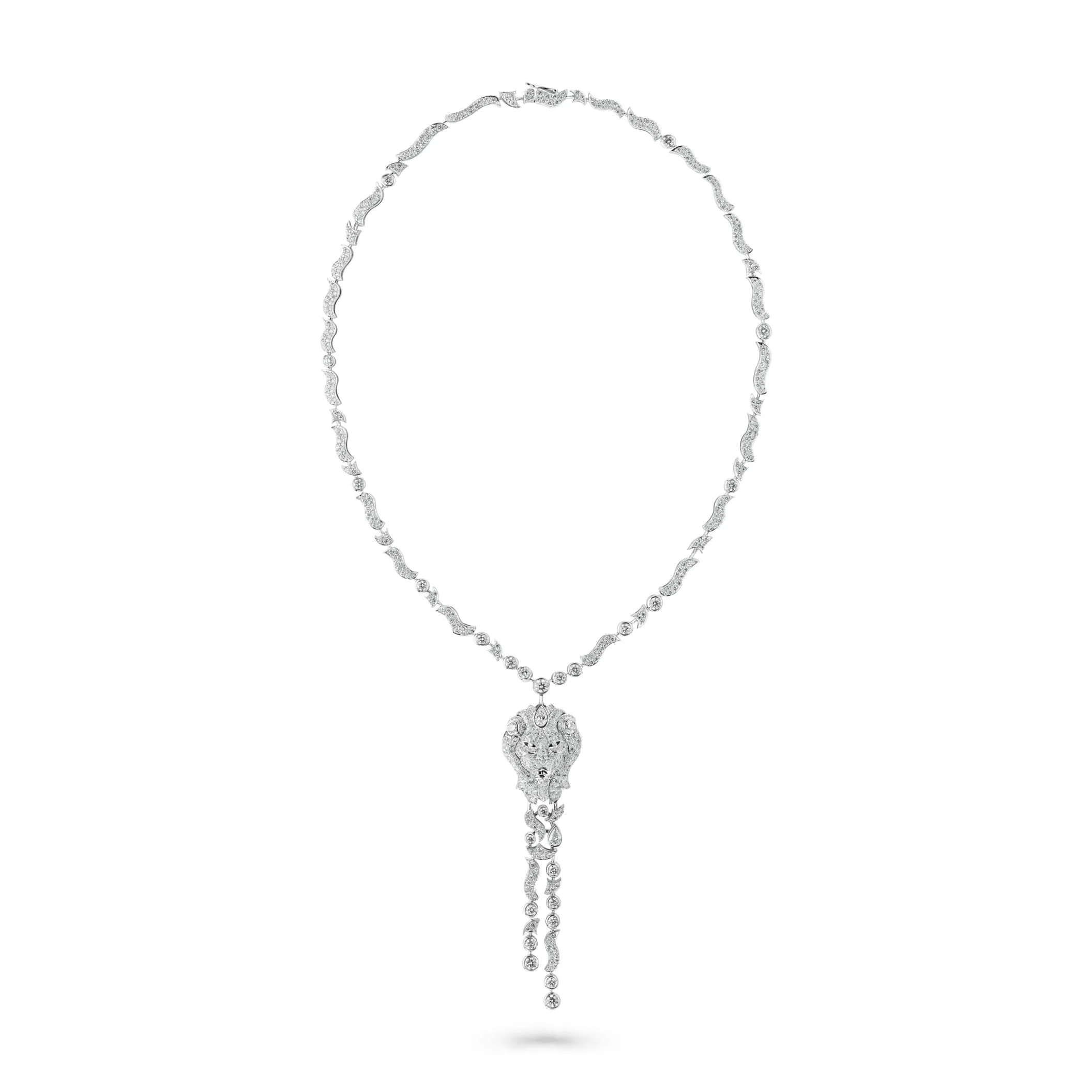 Lion Venitien fake chanel necklace 18K white gold diamonds