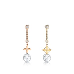 Louis Vuitton Blossom long earrings 3 golds diamond earrings
