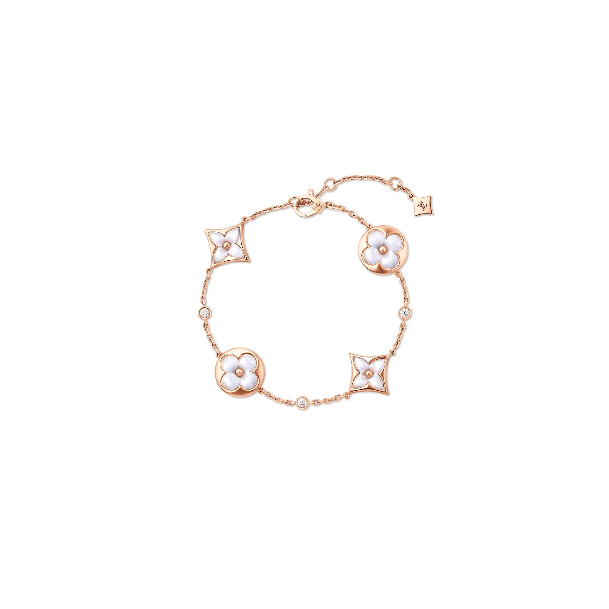 Louis Vuitton Replica Color Blossom BB Multi-Motifs love bracelet replica Pink Gold White Mother-Of-Pearl