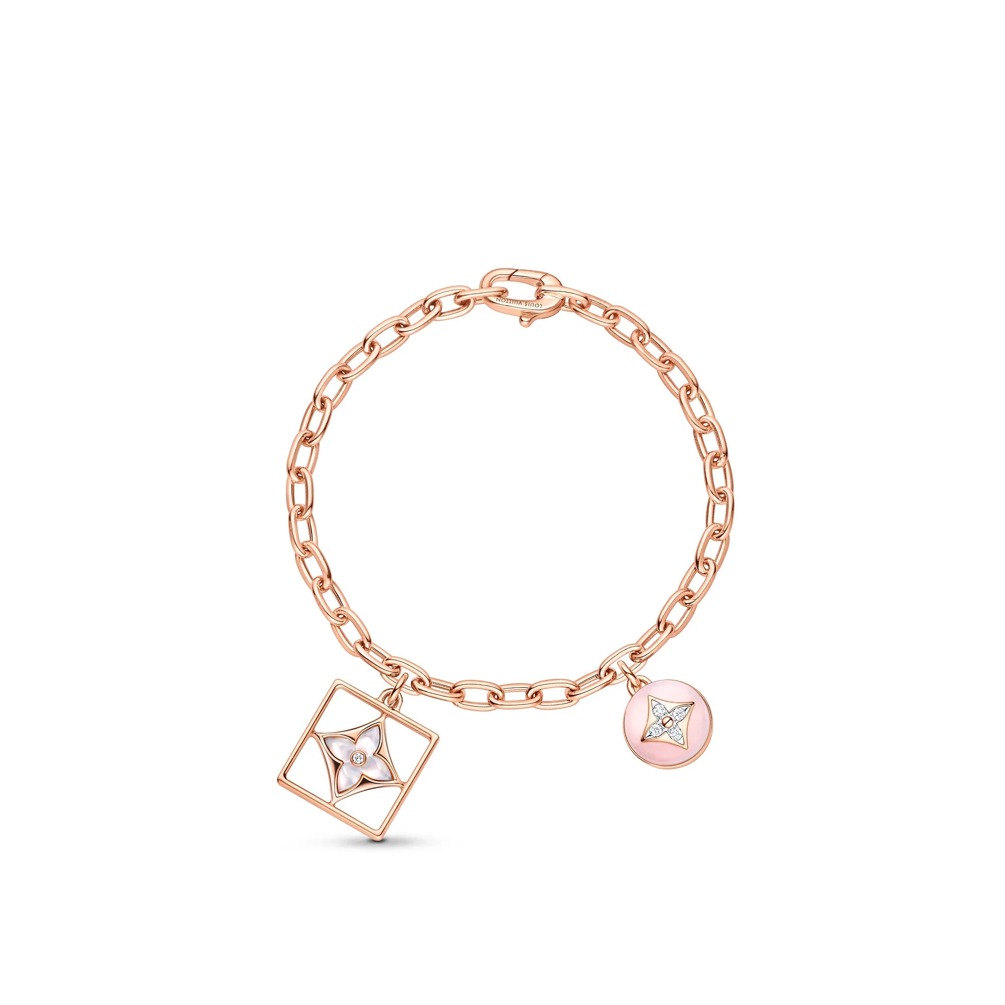 Louis Vuitton Replica Color Blossom love bracelet replica Pink Gold White Gold Pink Opal White Mother-Of-Pearl