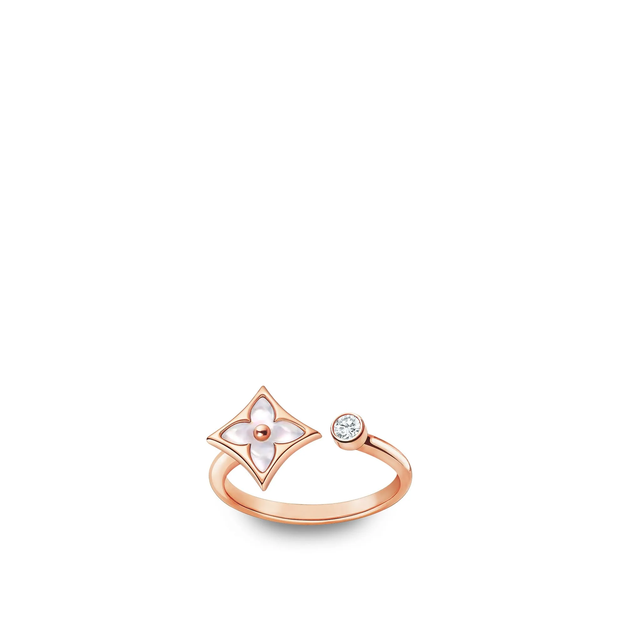 Louis Vuitton Replica Color Blossom Mini Star fake wedding rings Pink Gold White Mother-Of-Pearl
