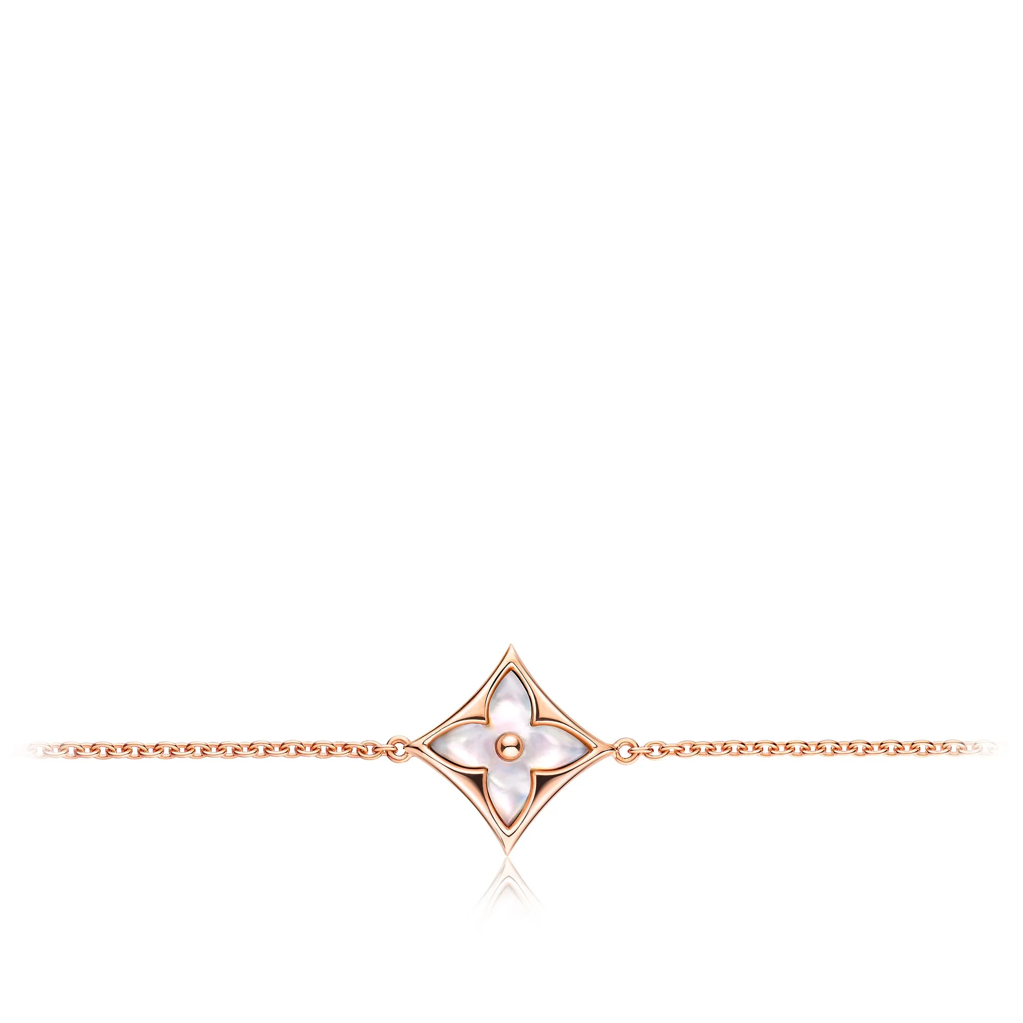 Louis Vuitton Replica Color Blossom star love bracelet replica pink gold and white Mother-Of-Pearl