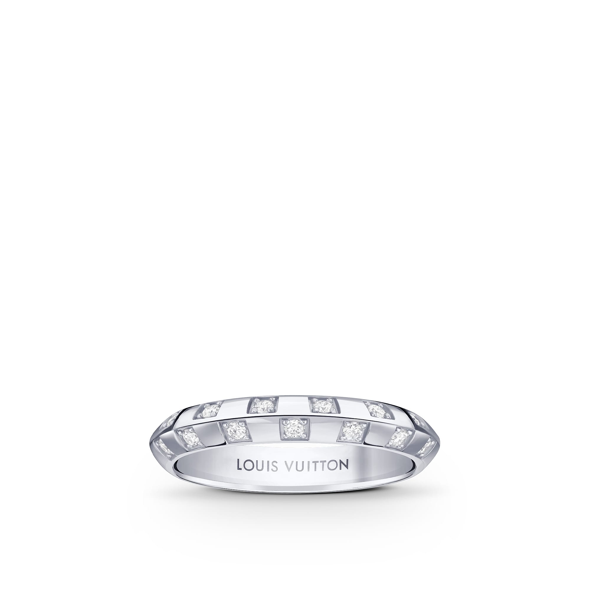 Louis Vuitton Replica Damier White Gold fake diamond rings
