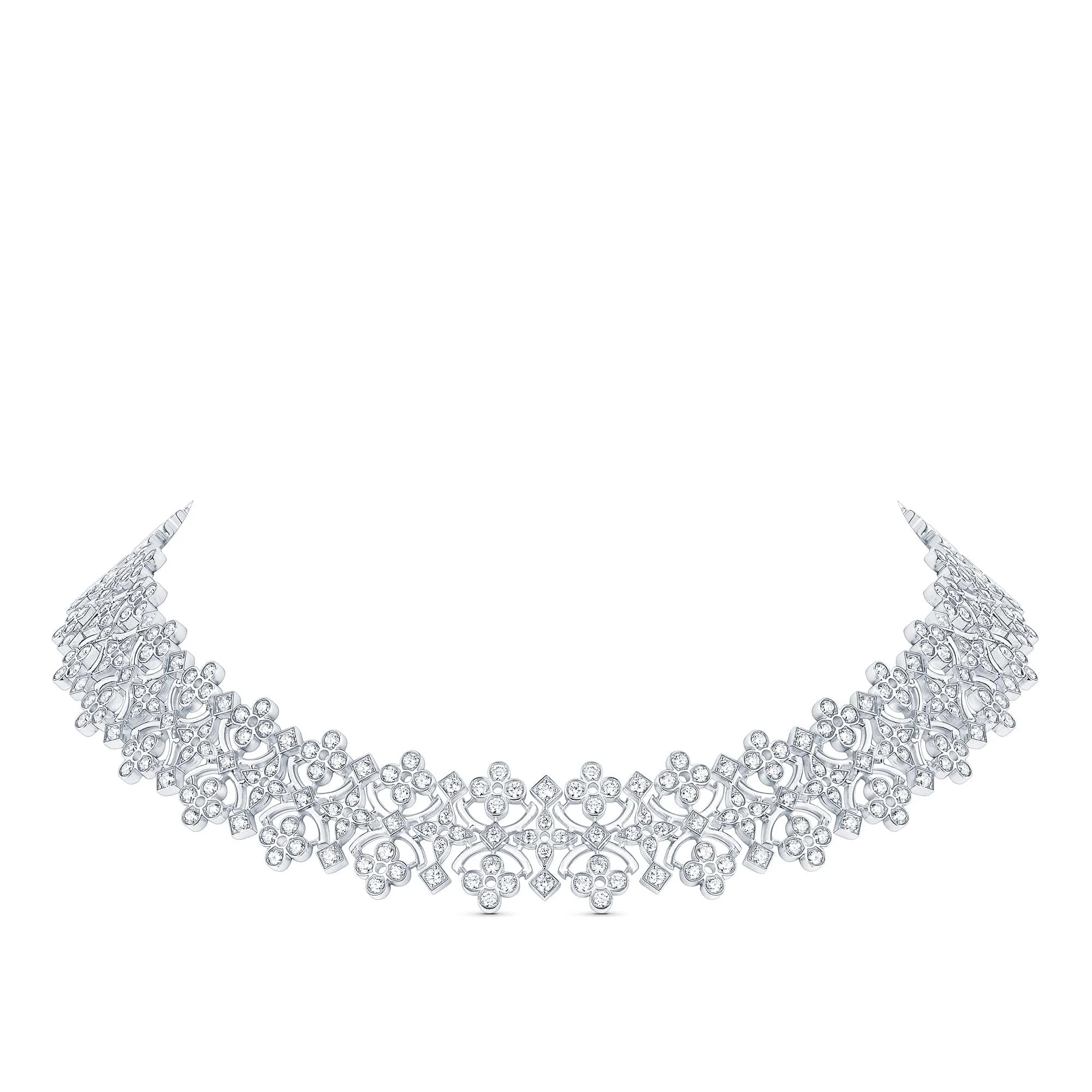 Louis Vuitton Replica Dentelle Masterpiece fake diamond necklace White Gold