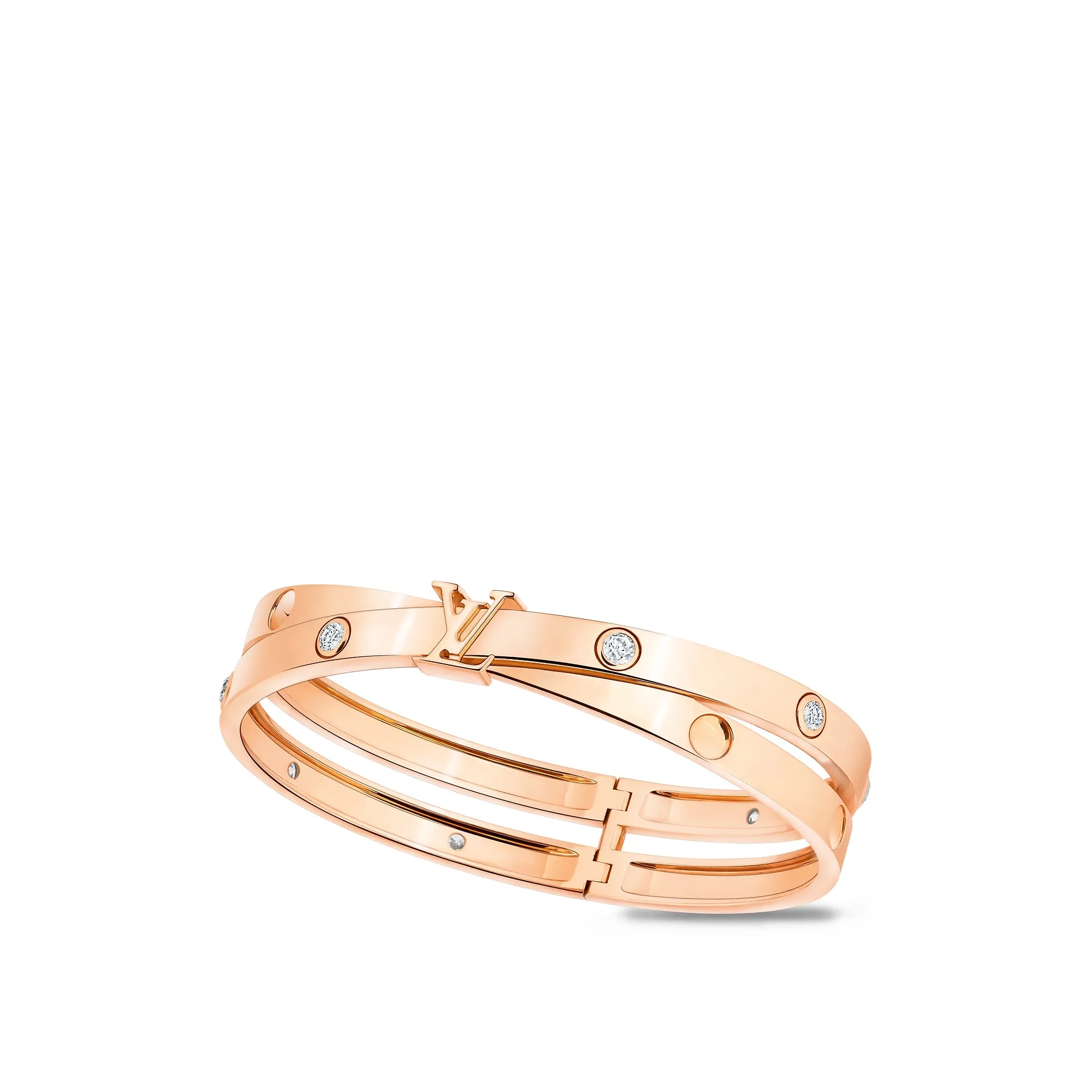 Louis Vuitton Replica Empreinte Bangle fake diamond bracelet Pink Gold