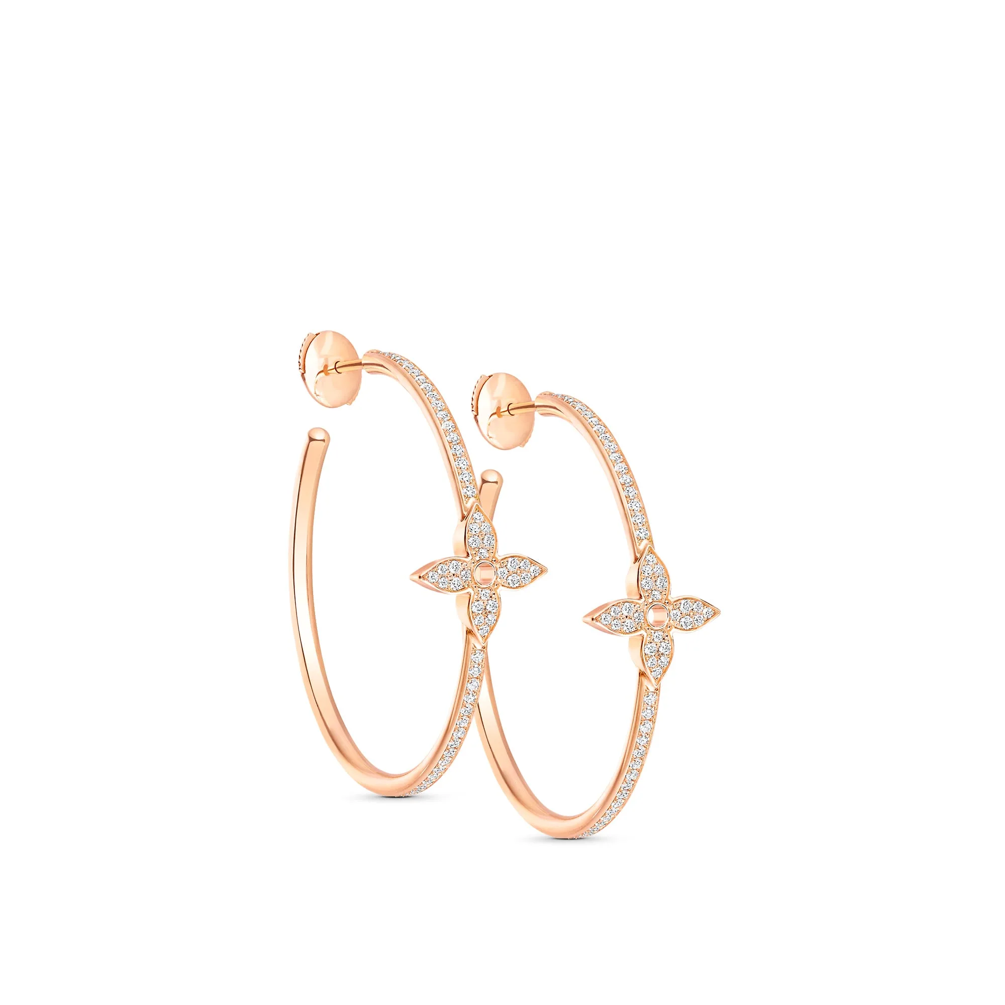 Louis Vuitton Replica Idylle Blossom Hoops Pink Gold fake diamond earrings