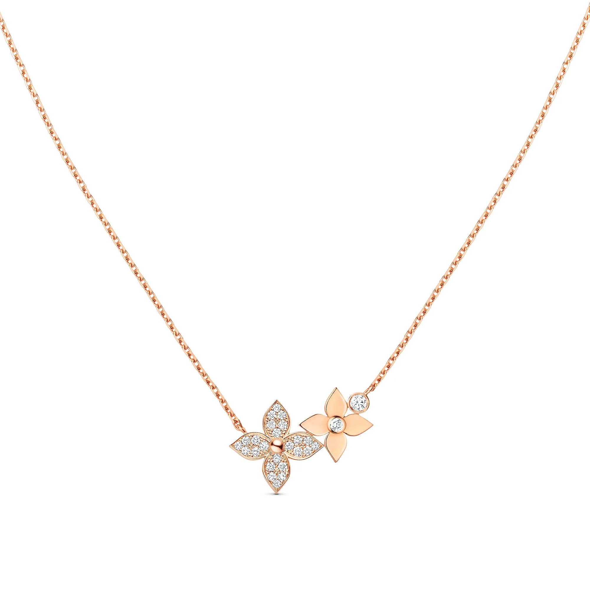 Louis Vuitton Replica Idylle Blossom fake diamond necklace Pink Gold