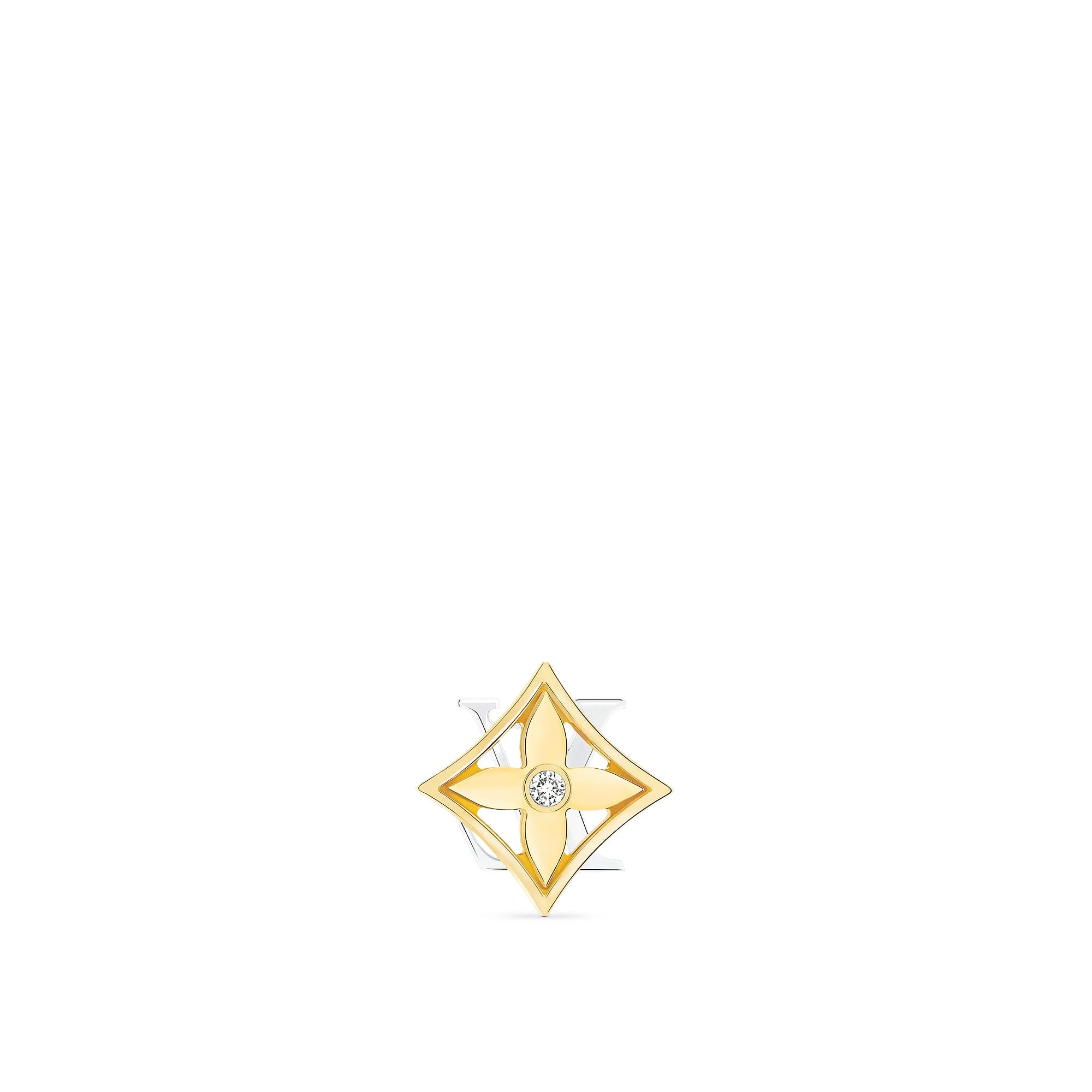 Louis Vuitton Replica Idylle Blossom Reversible Stud Yellow And White Gold fake diamond earrings