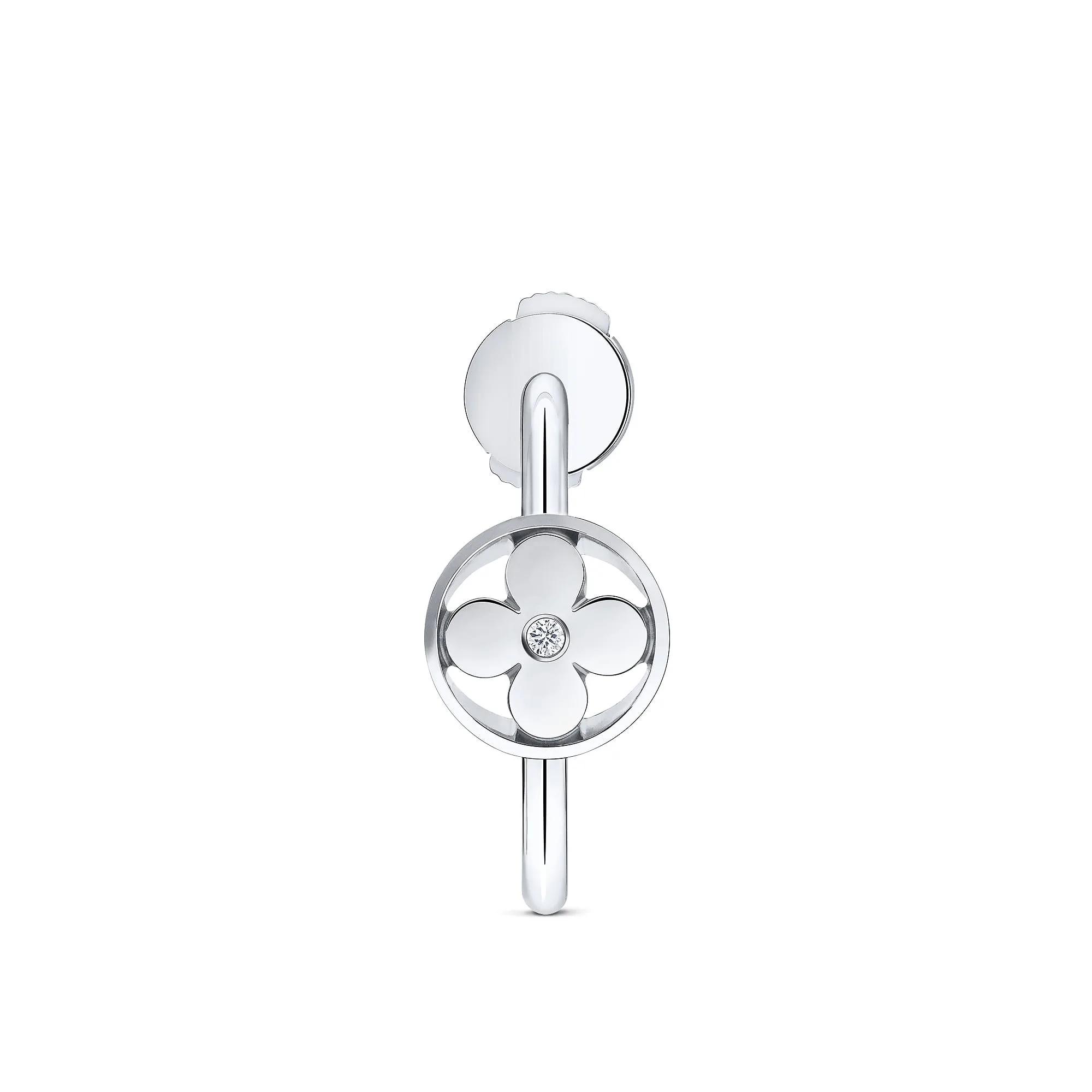 Louis Vuitton Replica Idylle Blossom Small Hoop White Gold fake diamond earrings