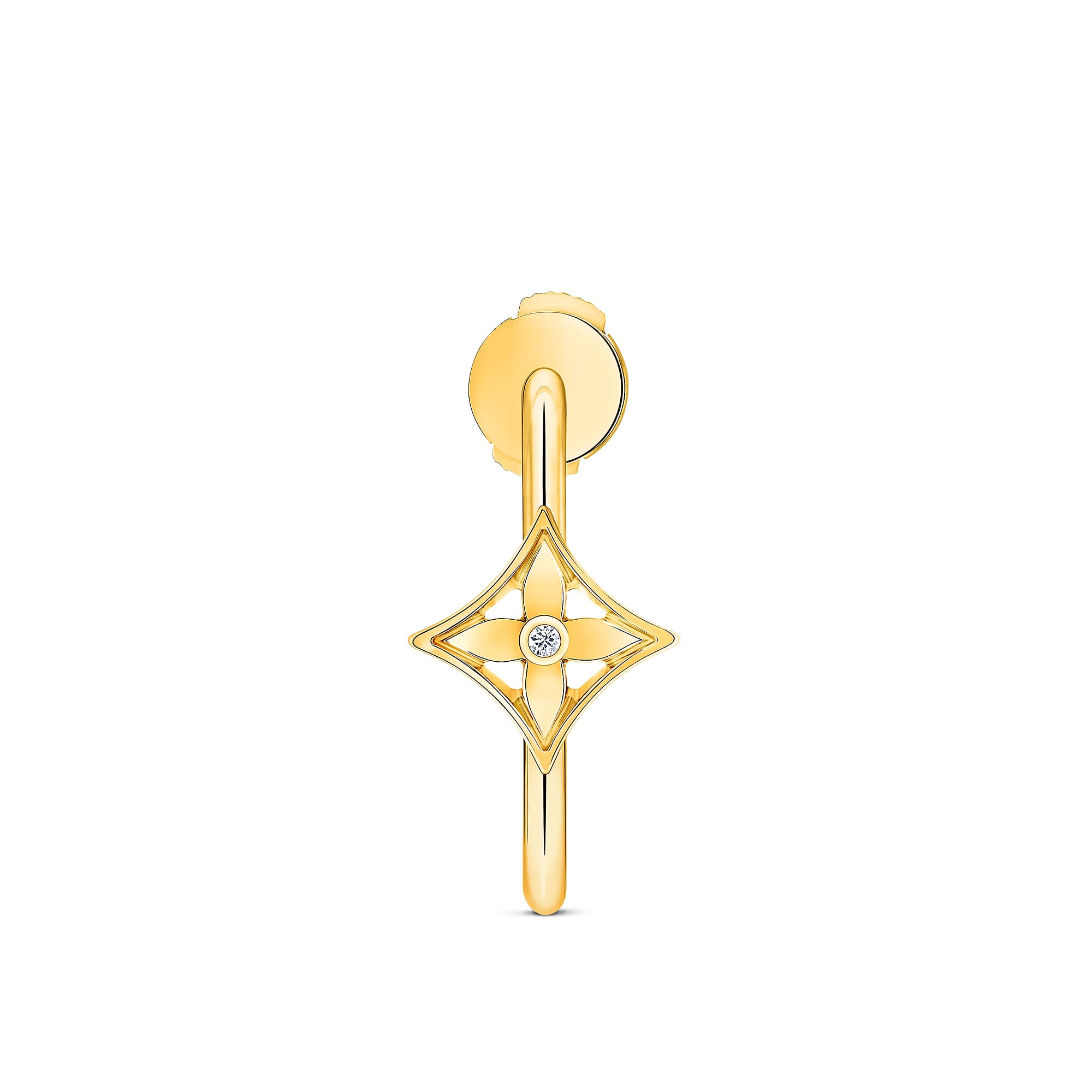 Louis Vuitton Replica Idylle Blossom Small Hoop Yellow Gold fake diamond earrings