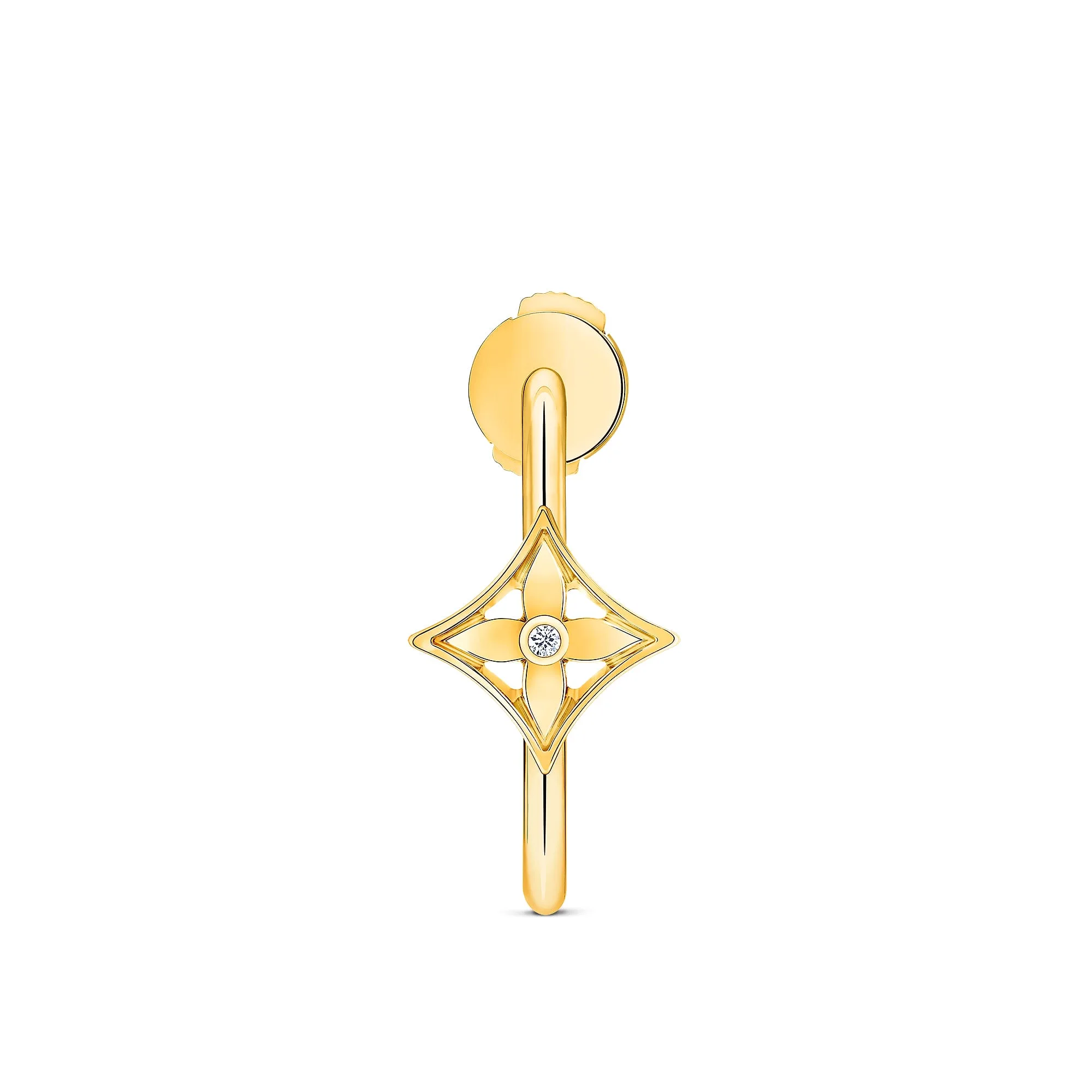 Louis Vuitton Replica Idylle Blossom Small Hoop Yellow Gold fake diamond earrings