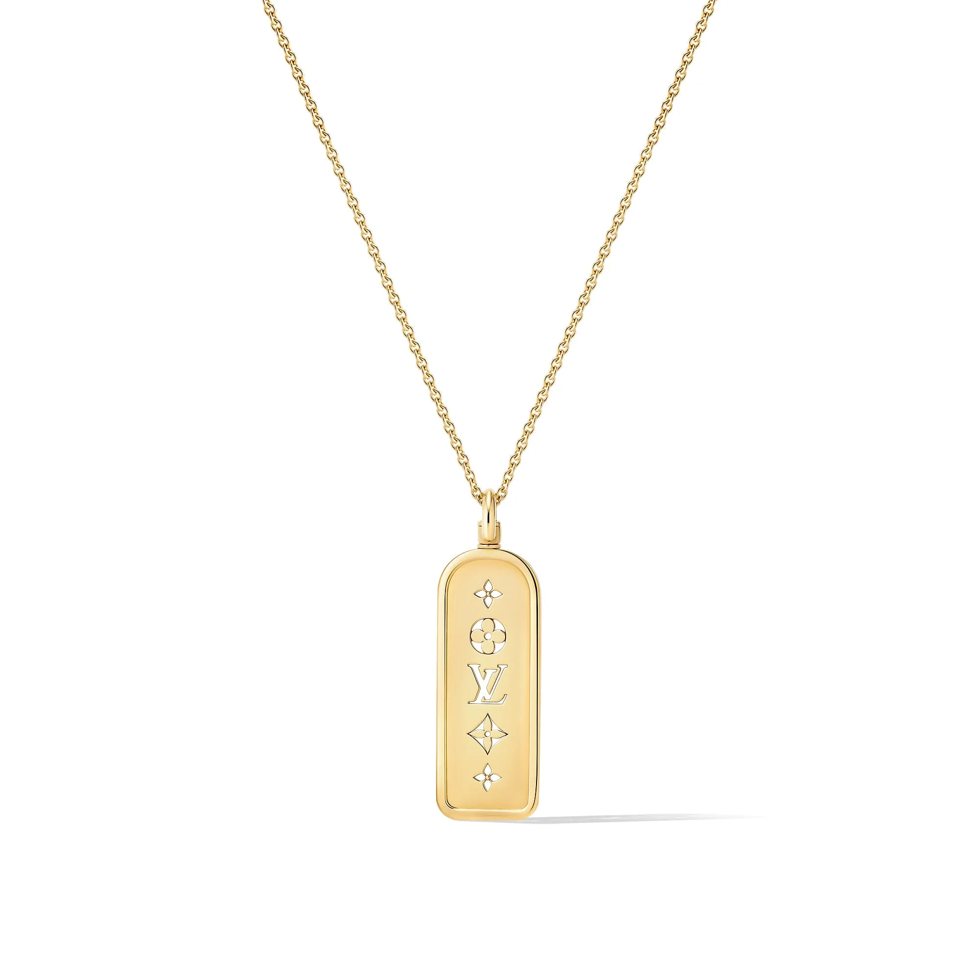 Louis Vuitton Replica Les Gastons Vuitton Large Tag Pendant fake necklace Yellow Gold