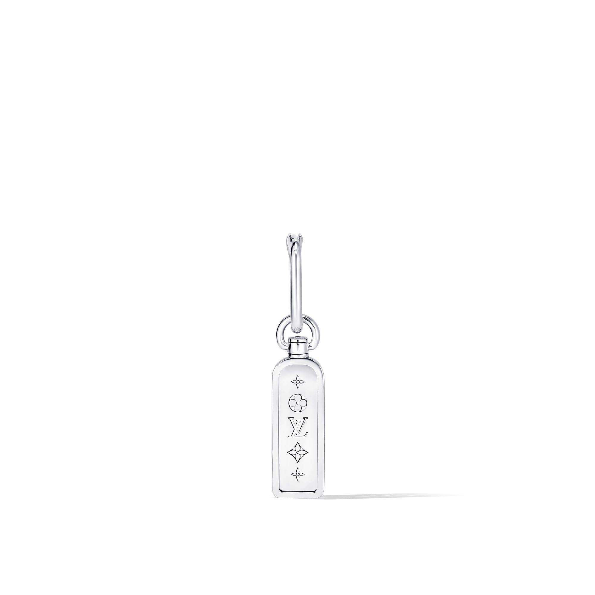 Louis Vuitton Replica Les Gastons Vuitton Tag Single fake earrings Hoop White Gold