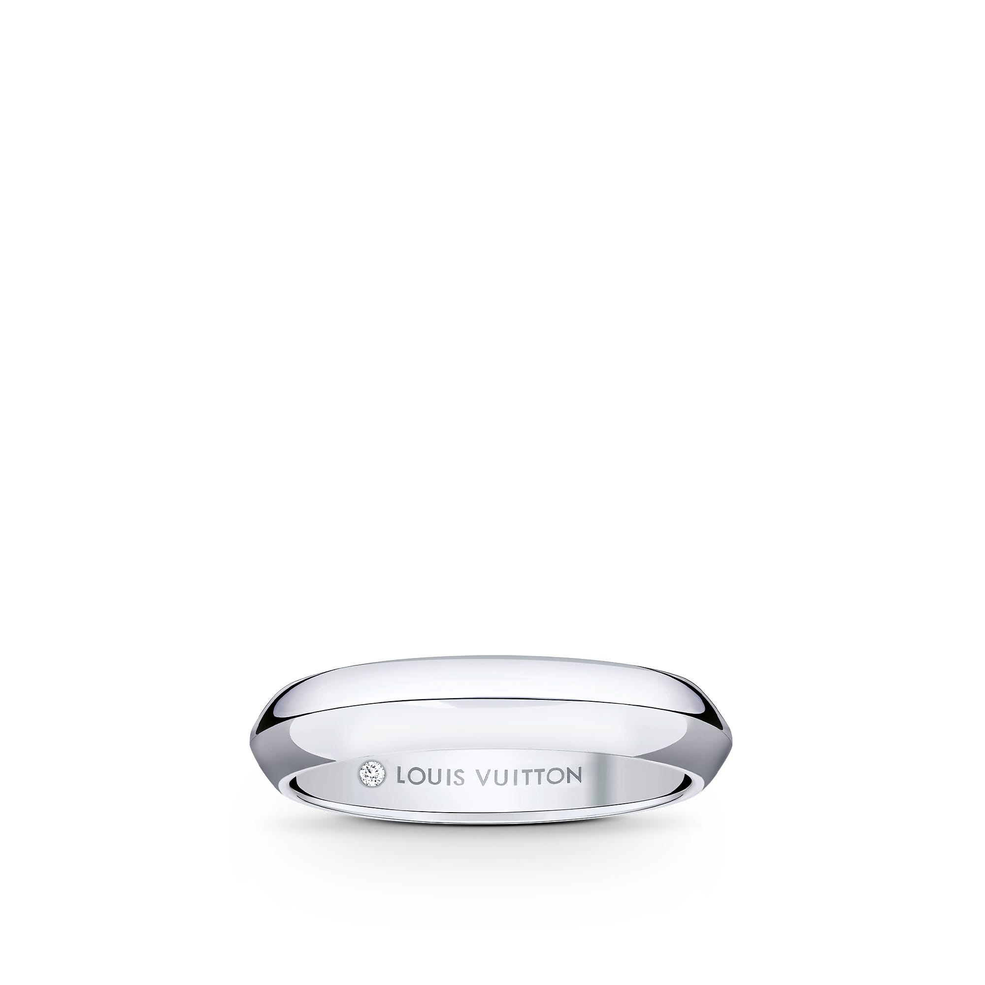 Louis Vuitton Replica LV fake wedding rings 4mm Band Platinum