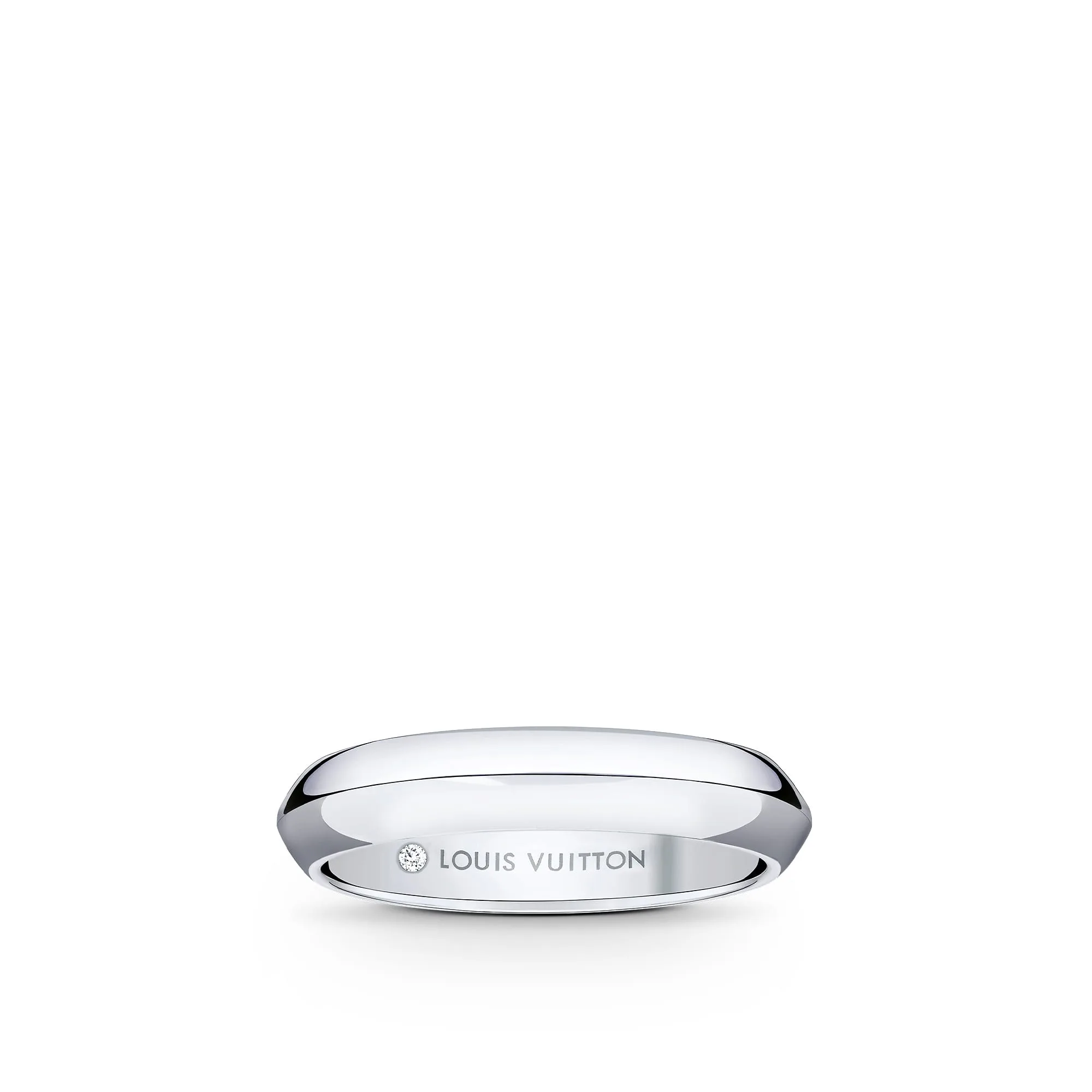 Louis Vuitton Replica LV fake wedding rings 4mm Band Platinum