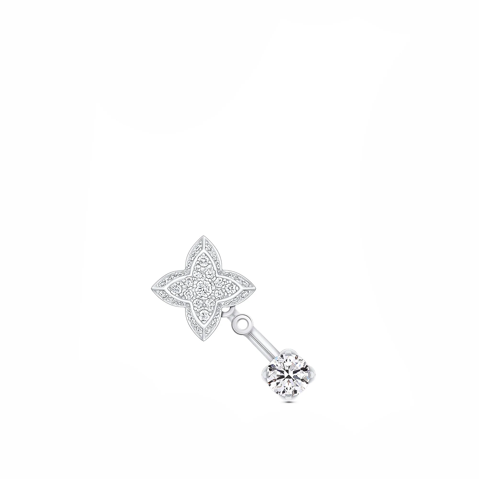 Louis Vuitton Replica LV fake diamond earrings Double Stud Round Brilliant cut
