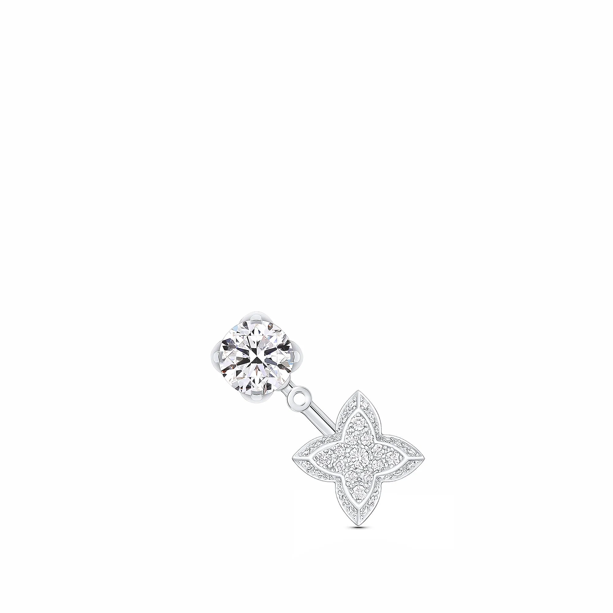 Louis Vuitton Replica LV fake diamond earrings Double Stud Round Brilliant cut
