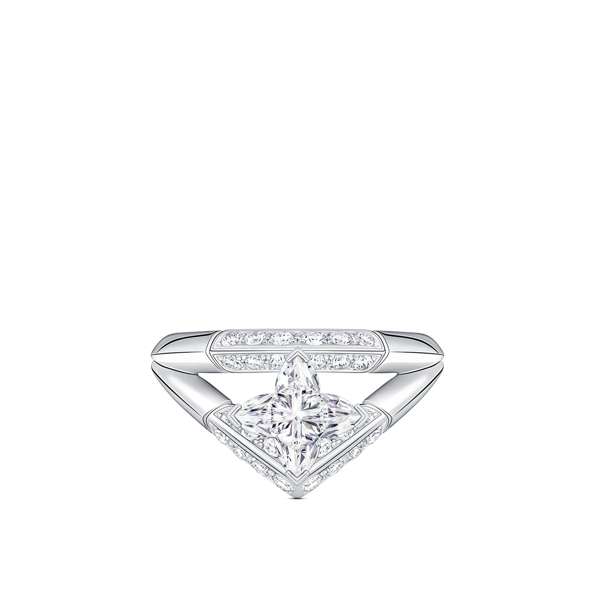 Louis Vuitton Replica LV fake diamond rings Pave Double LV Monogram Star cut