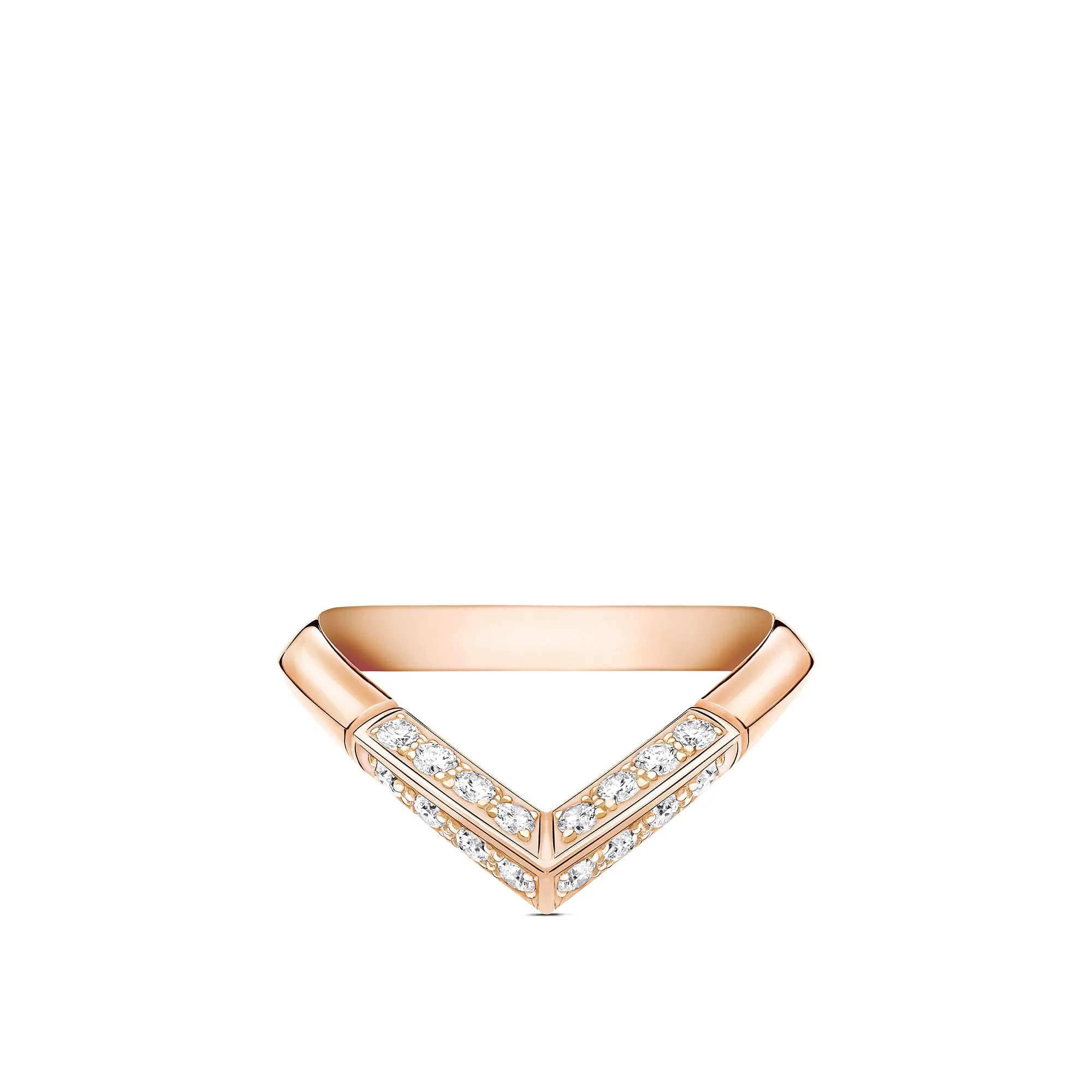 Louis Vuitton Replica LV fake diamond rings Pave V Pink Gold