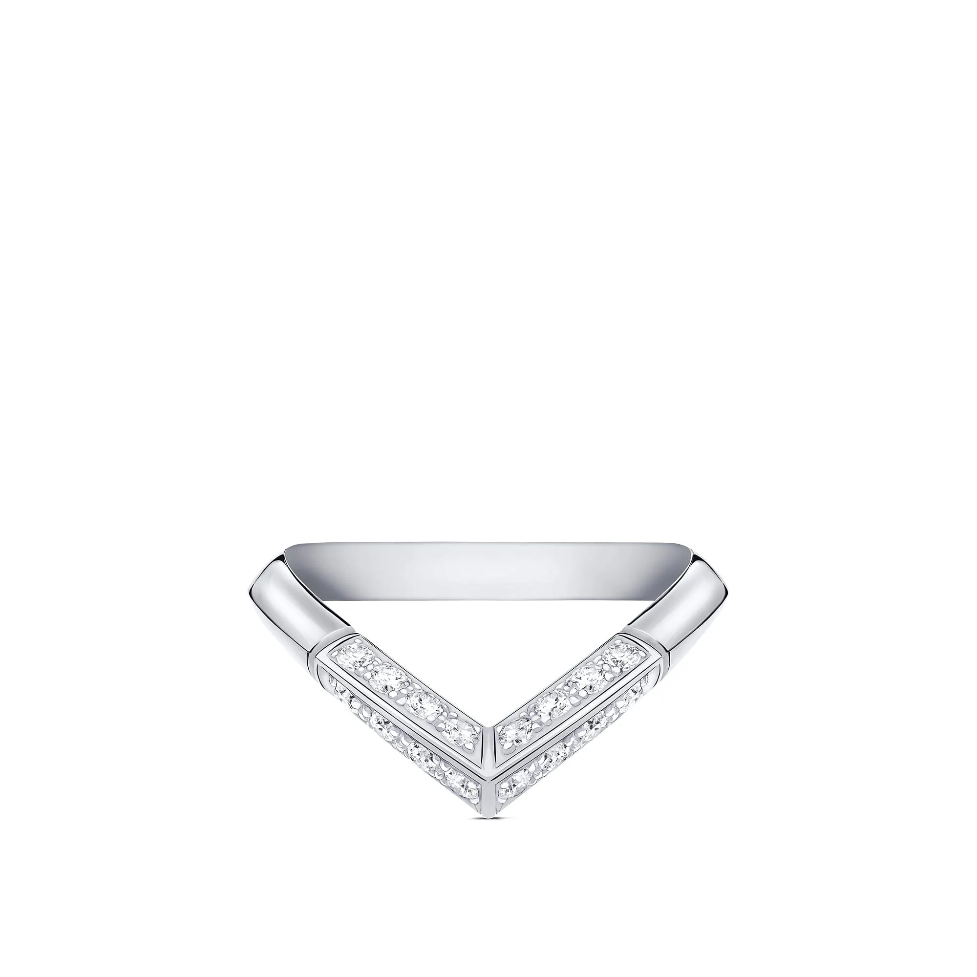 Louis Vuitton Replica LV fake diamond rings Pave V Platinum