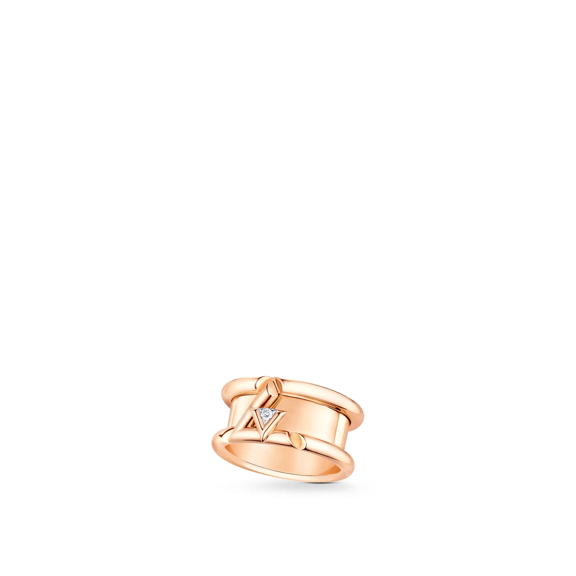 Louis Vuitton Replica LV Volt One Band Pink Gold fake diamond rings