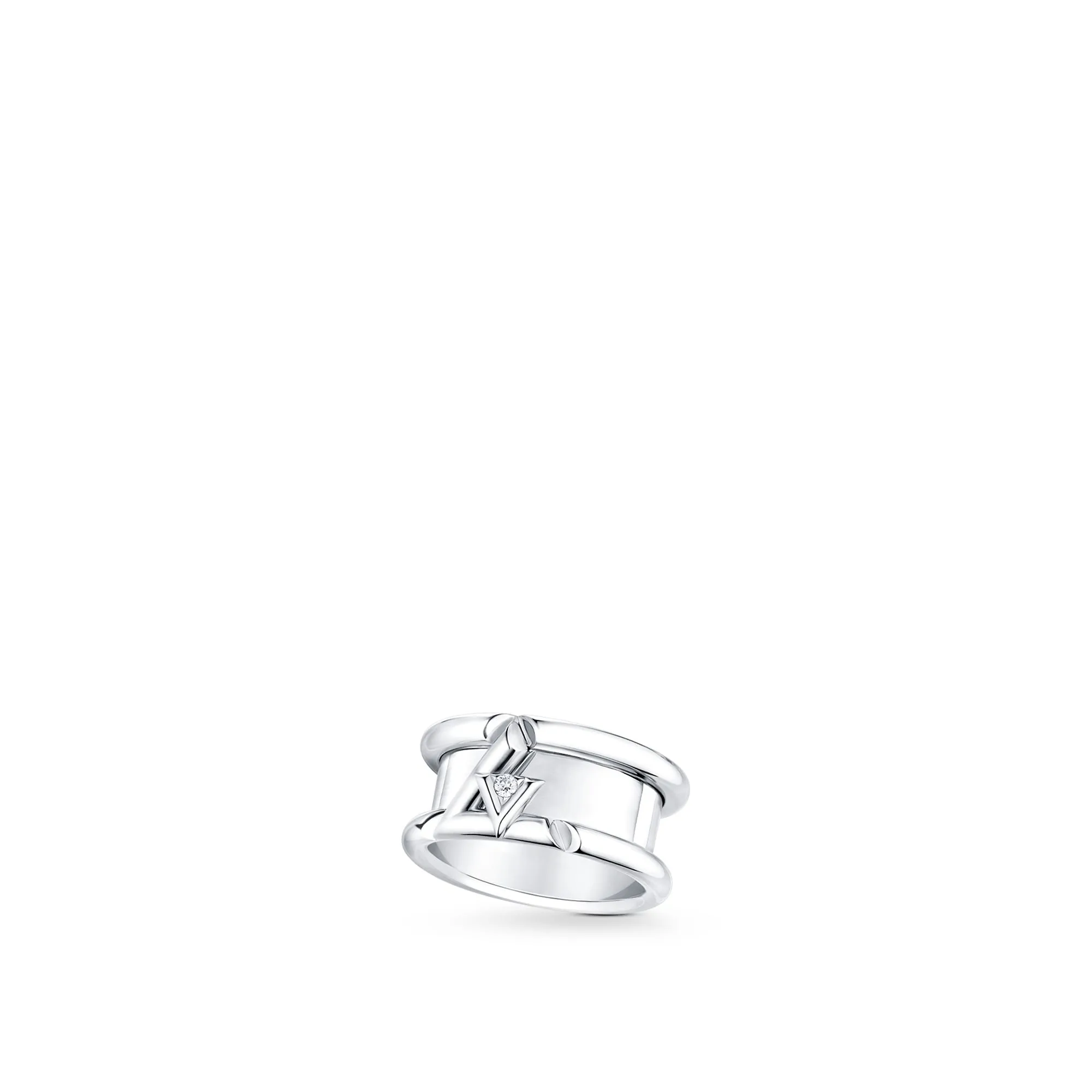 Louis Vuitton Replica LV Volt One Band White Gold fake diamond rings