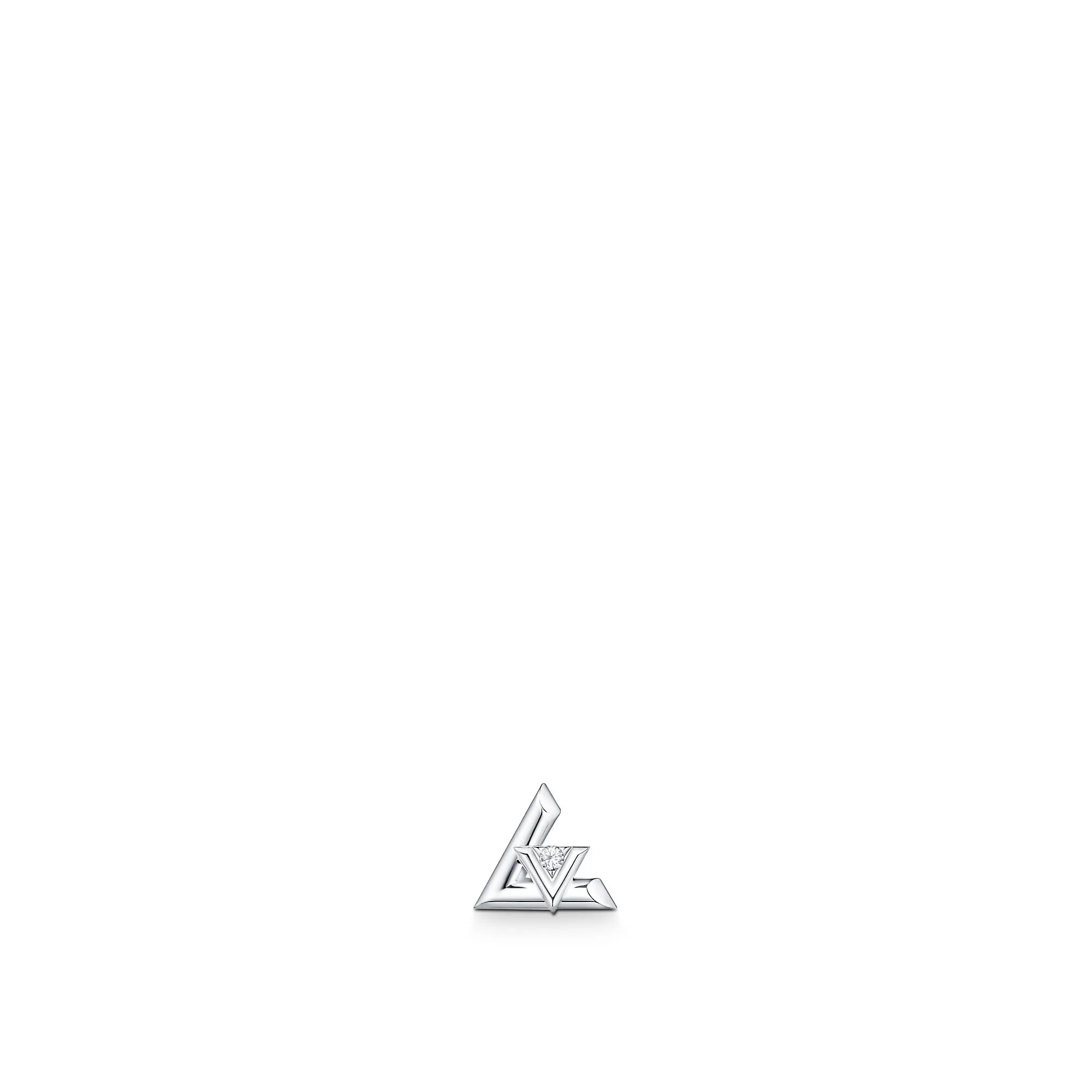 Louis Vuitton Replica LV Volt One Stud White Gold fake diamond earrings