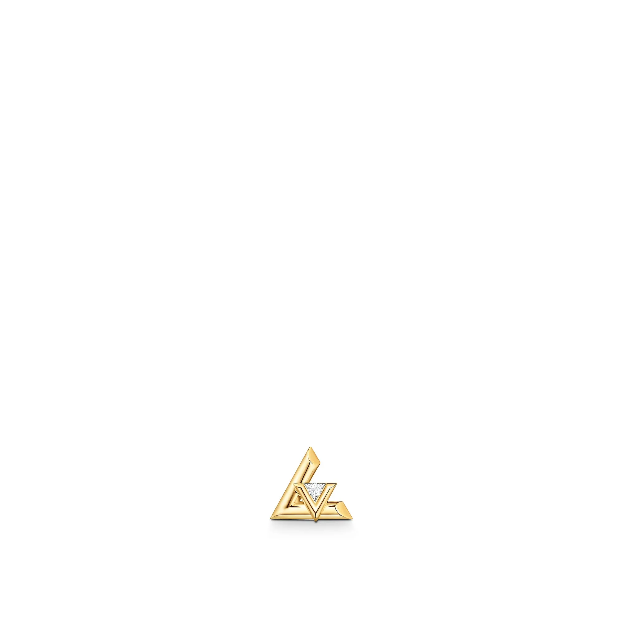 Louis Vuitton Replica LV Volt One Stud Yellow Gold fake diamond earrings