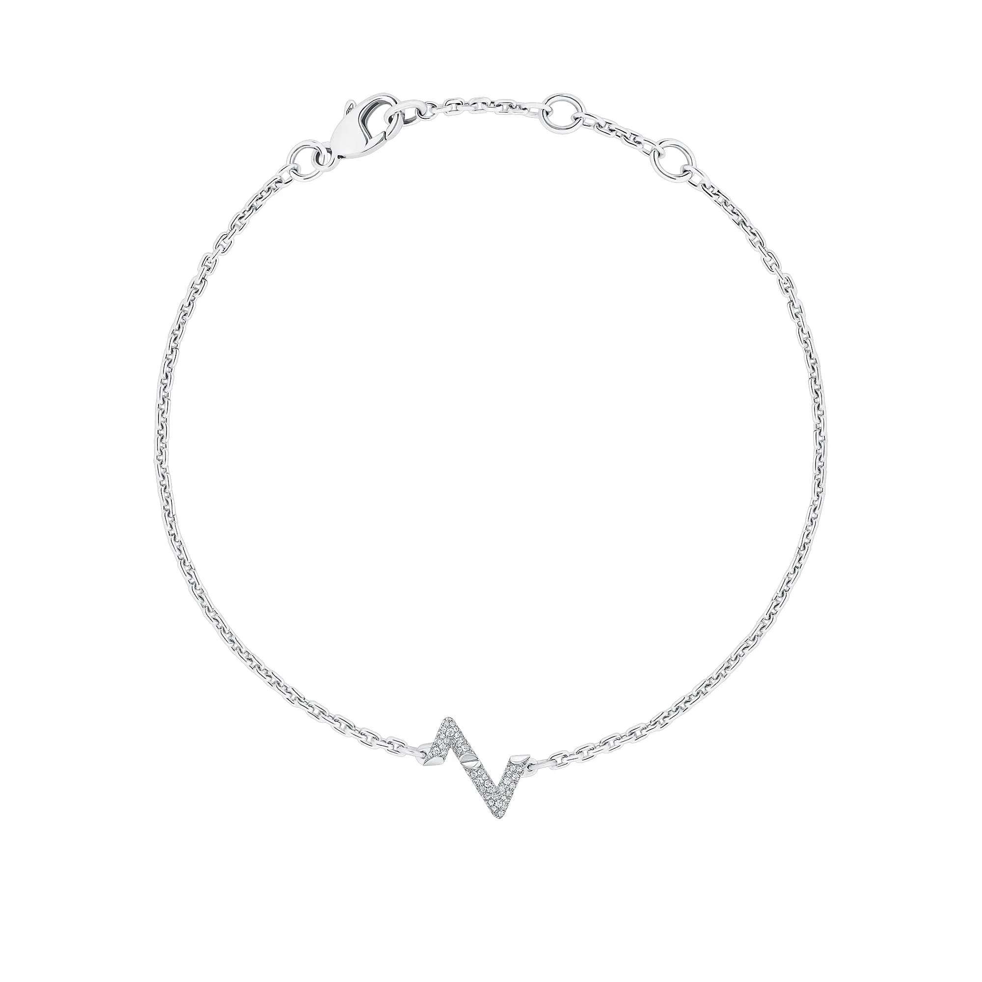Louis Vuitton Replica LV Volt Upside Down Chain fake diamond bracelet White Gold