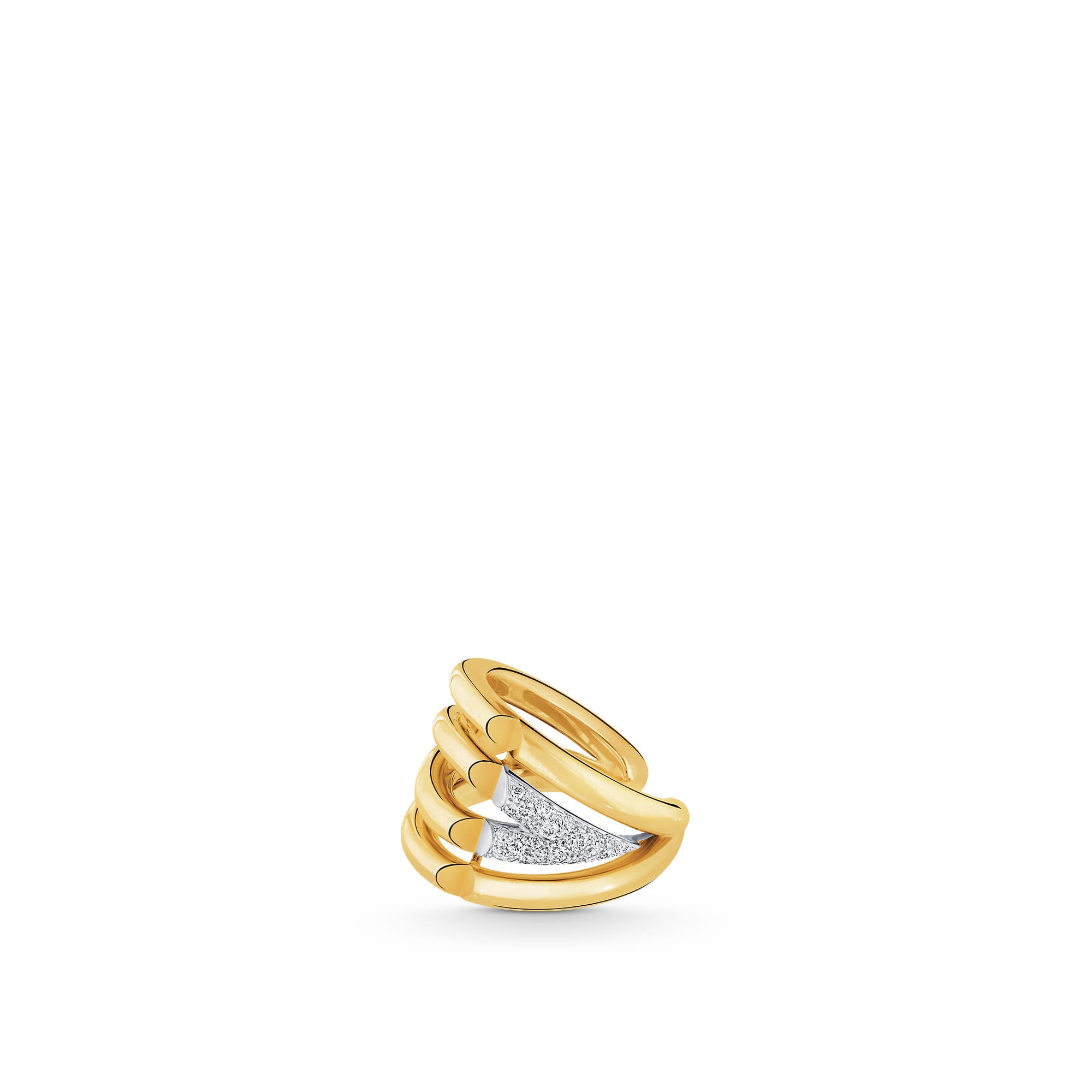 Louis Vuitton Replica LV Volt Upside Down Yellow Gold White Gold fake diamond rings