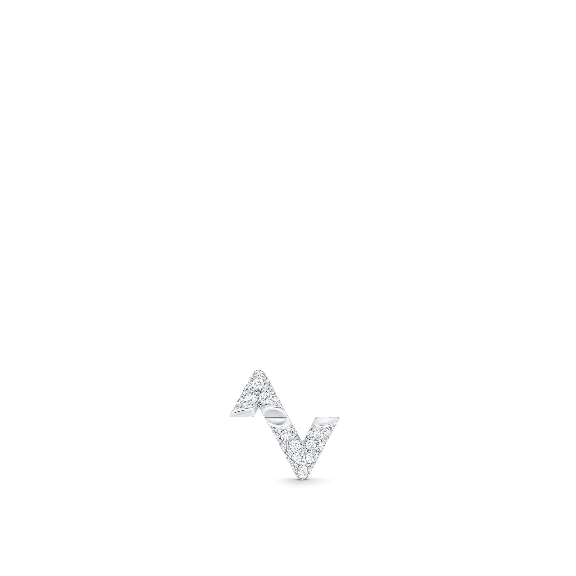 Louis Vuitton Replica LV Volt Upside Down Stud White Gold fake diamond earrings
