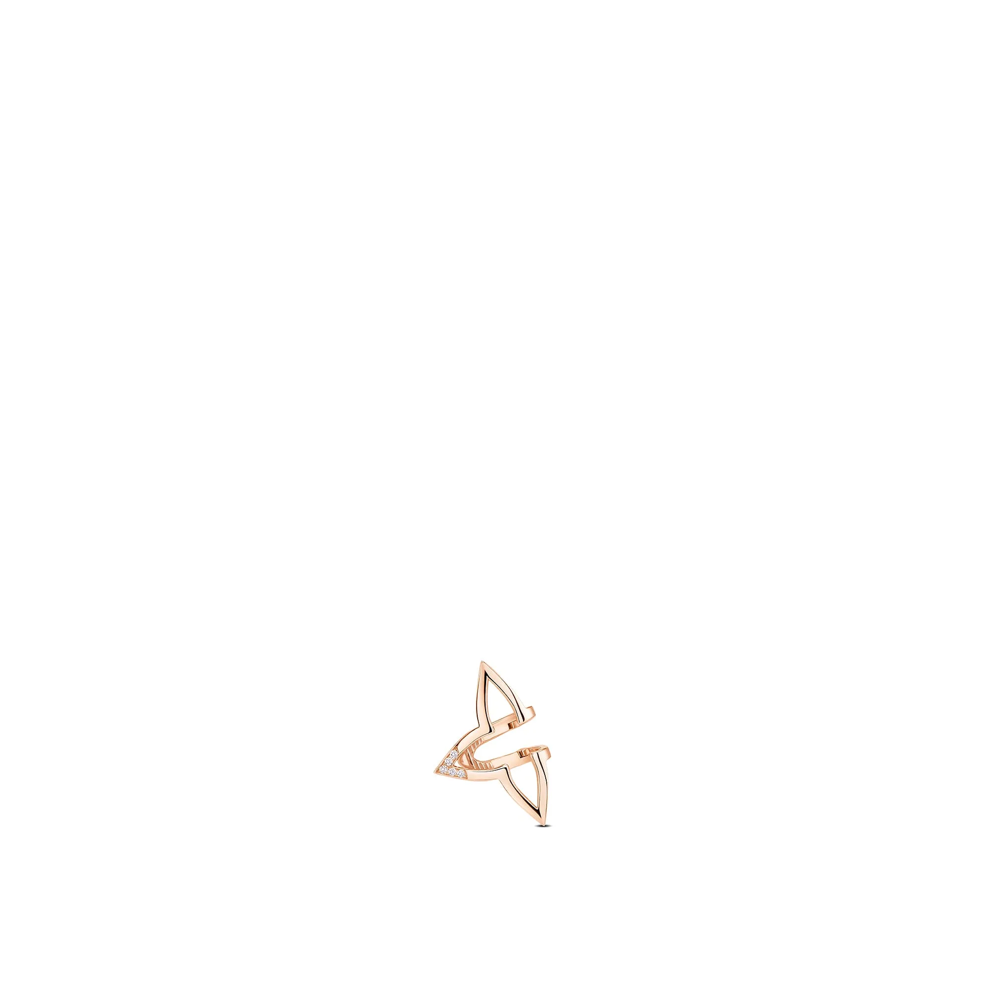 Louis Vuitton Replica Ombre Blossom Earcuff Pink Gold fake diamond earrings
