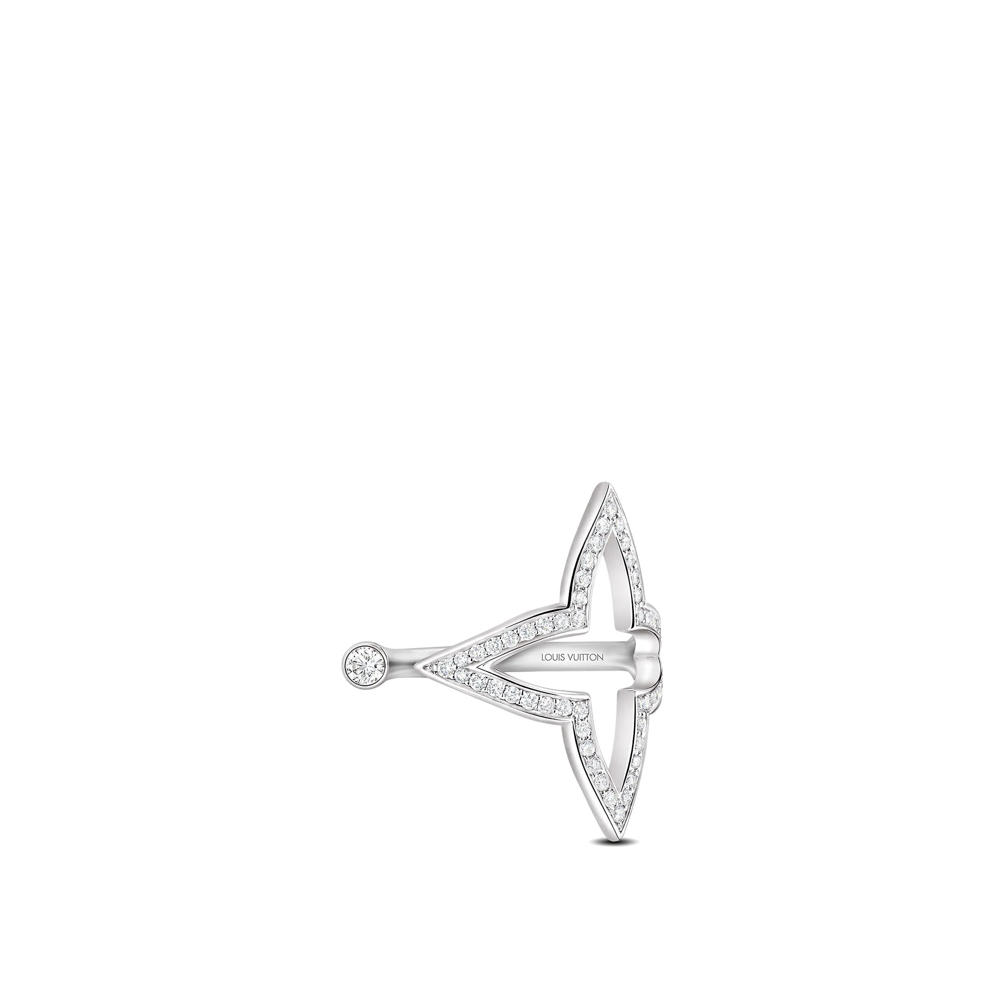 Louis Vuitton Replica Ombre Blossom Open White Gold fake diamond rings
