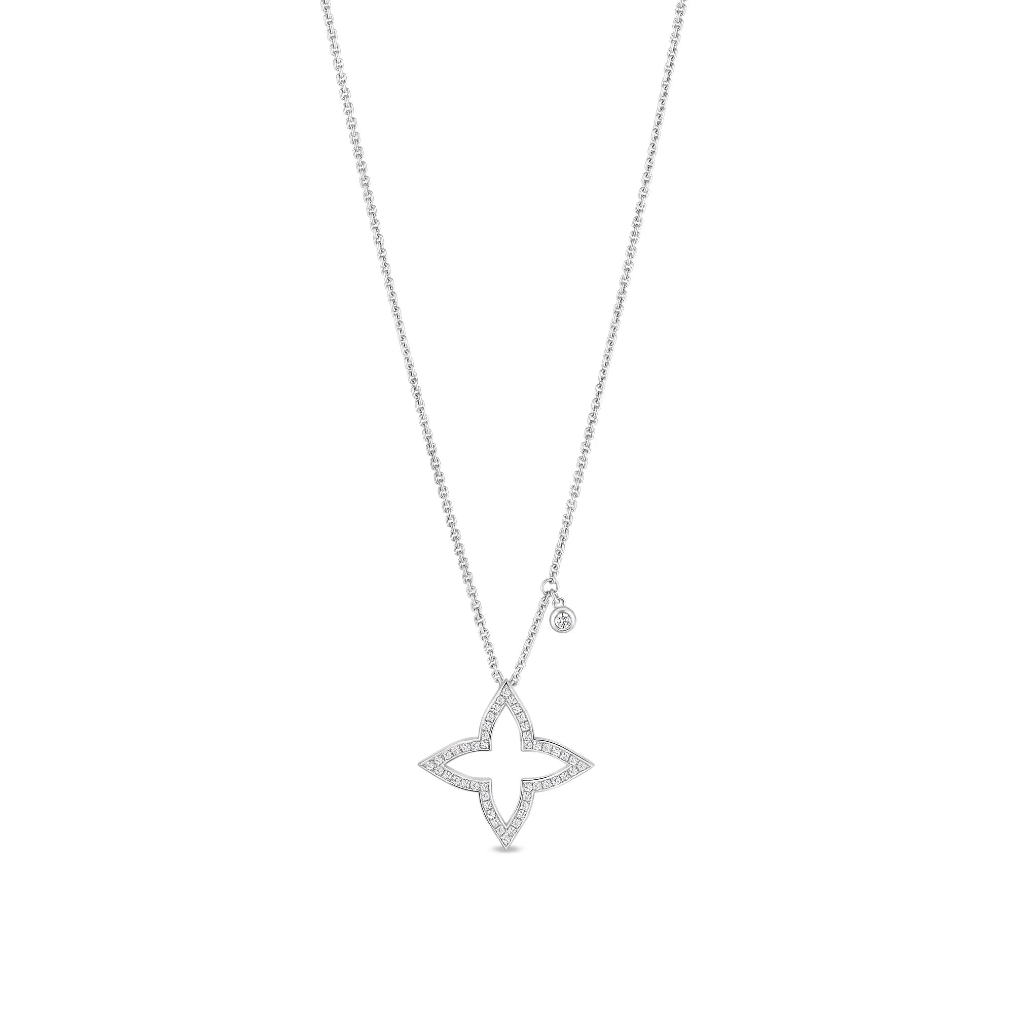 Louis Vuitton Replica Ombre Blossom Pendant fake diamond necklace White Gold
