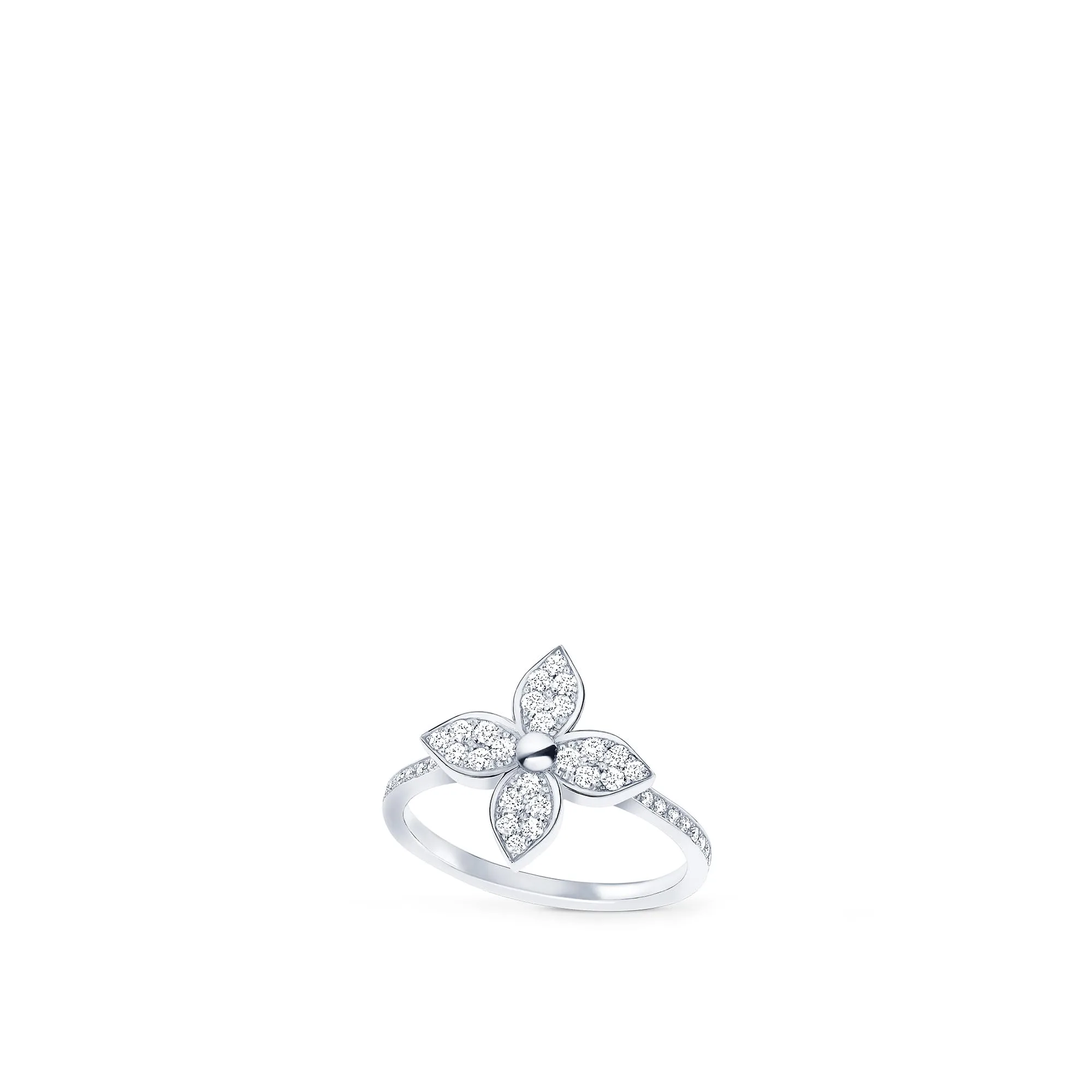 Louis Vuitton Replica Star Blossom White Gold fake diamond rings