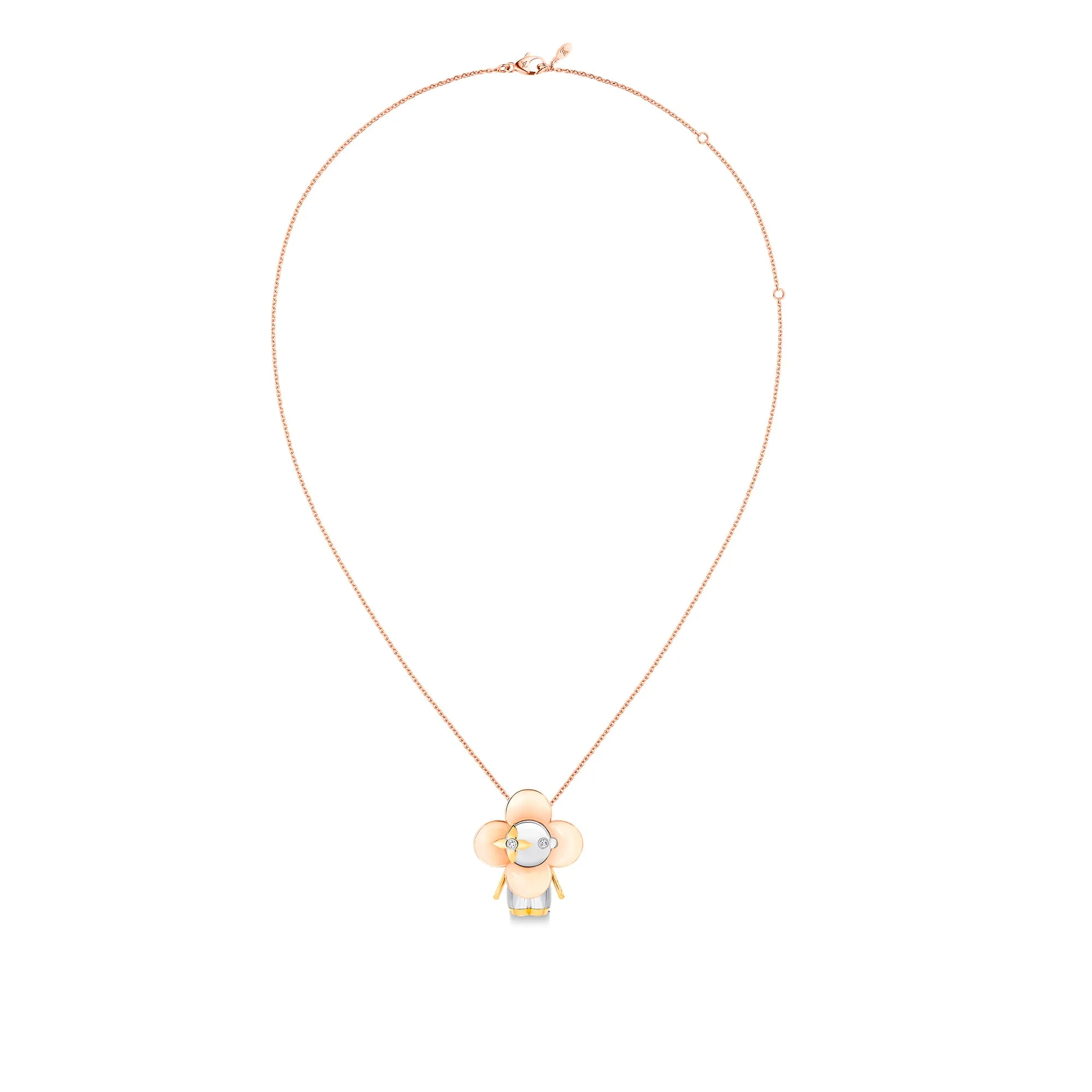Louis Vuitton Replica Vivienne Pendant fake diamond necklace 3 golds