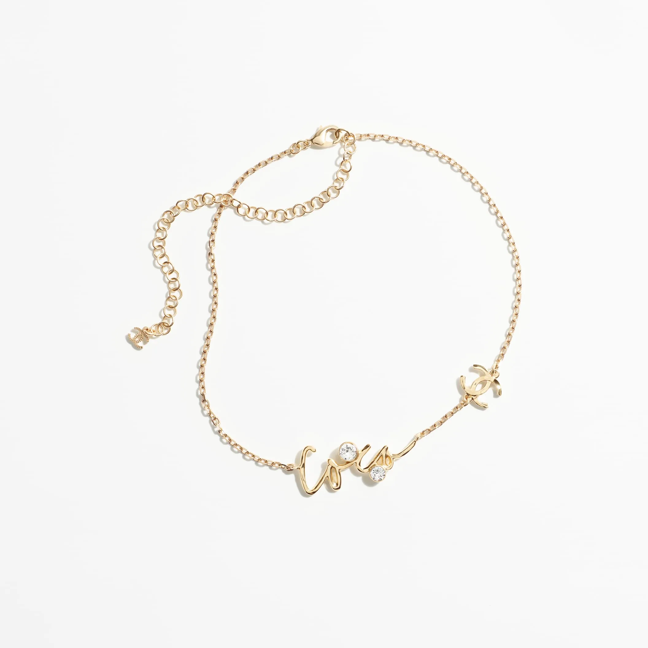 Gold & Crystal fake chanel necklace