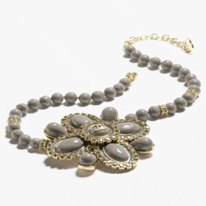 Gold Gray & Crystal Chanel necklace