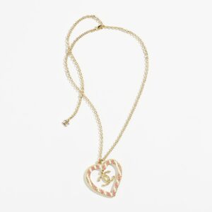Gold & Pink pendant Chanel necklace