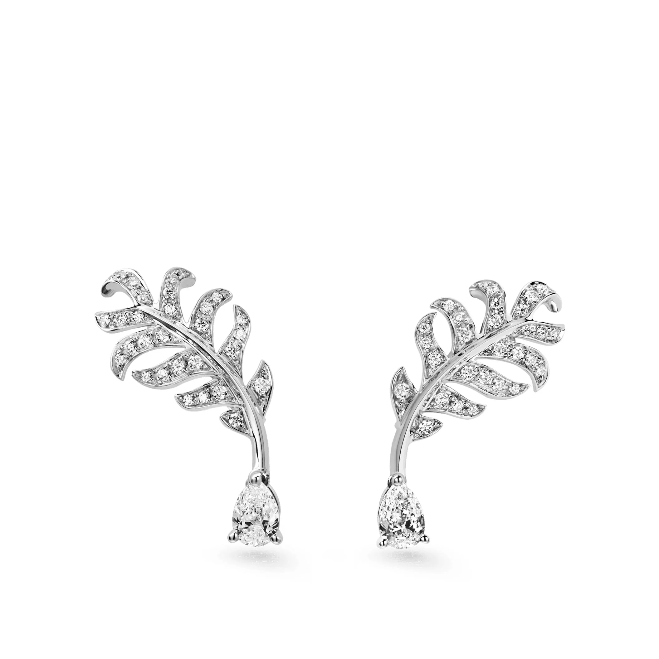 Plume de CHANEL Fake chanel earrings 18K white gold diamonds