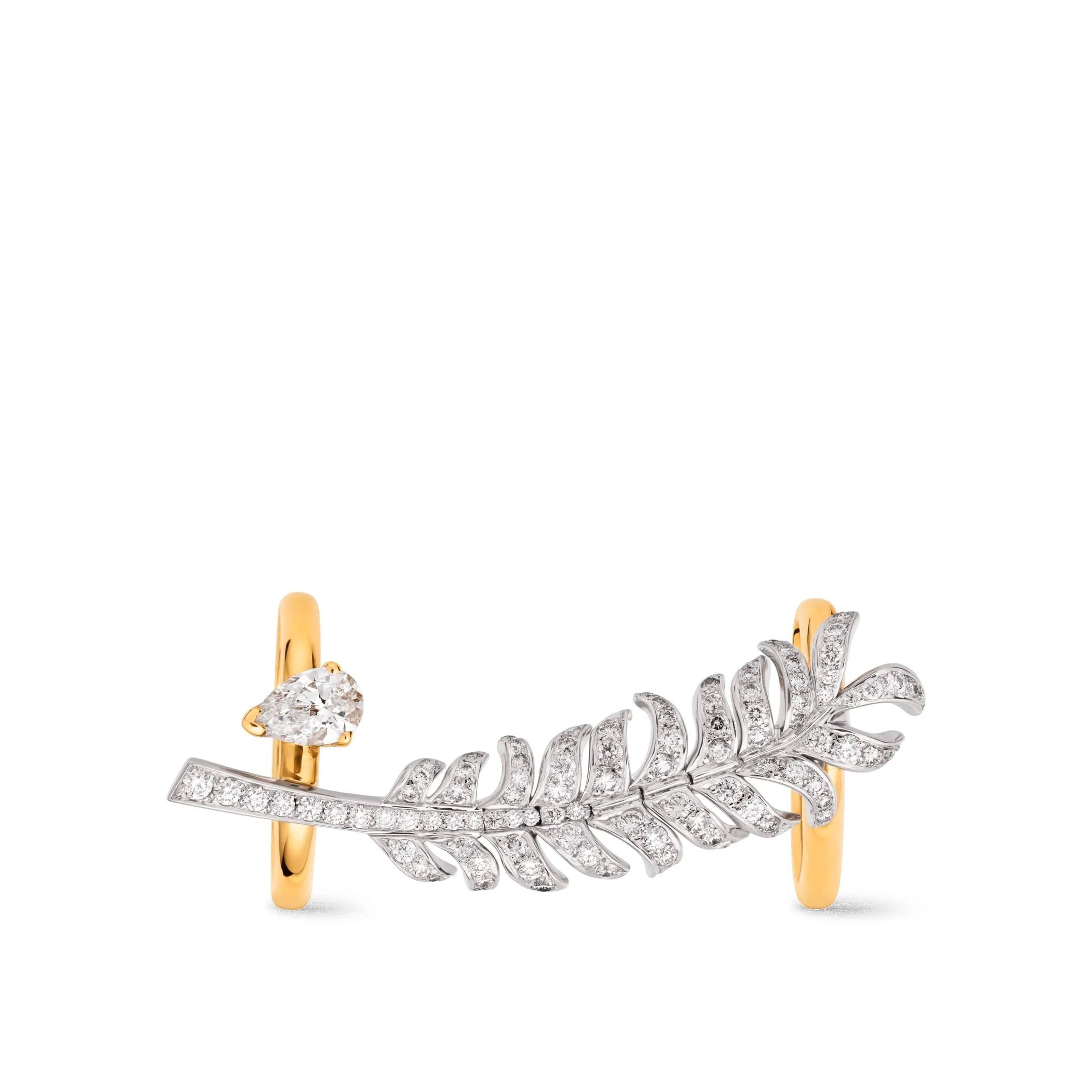 Plume de CHANEL chanel dupes ring 18K white and yellow gold diamonds