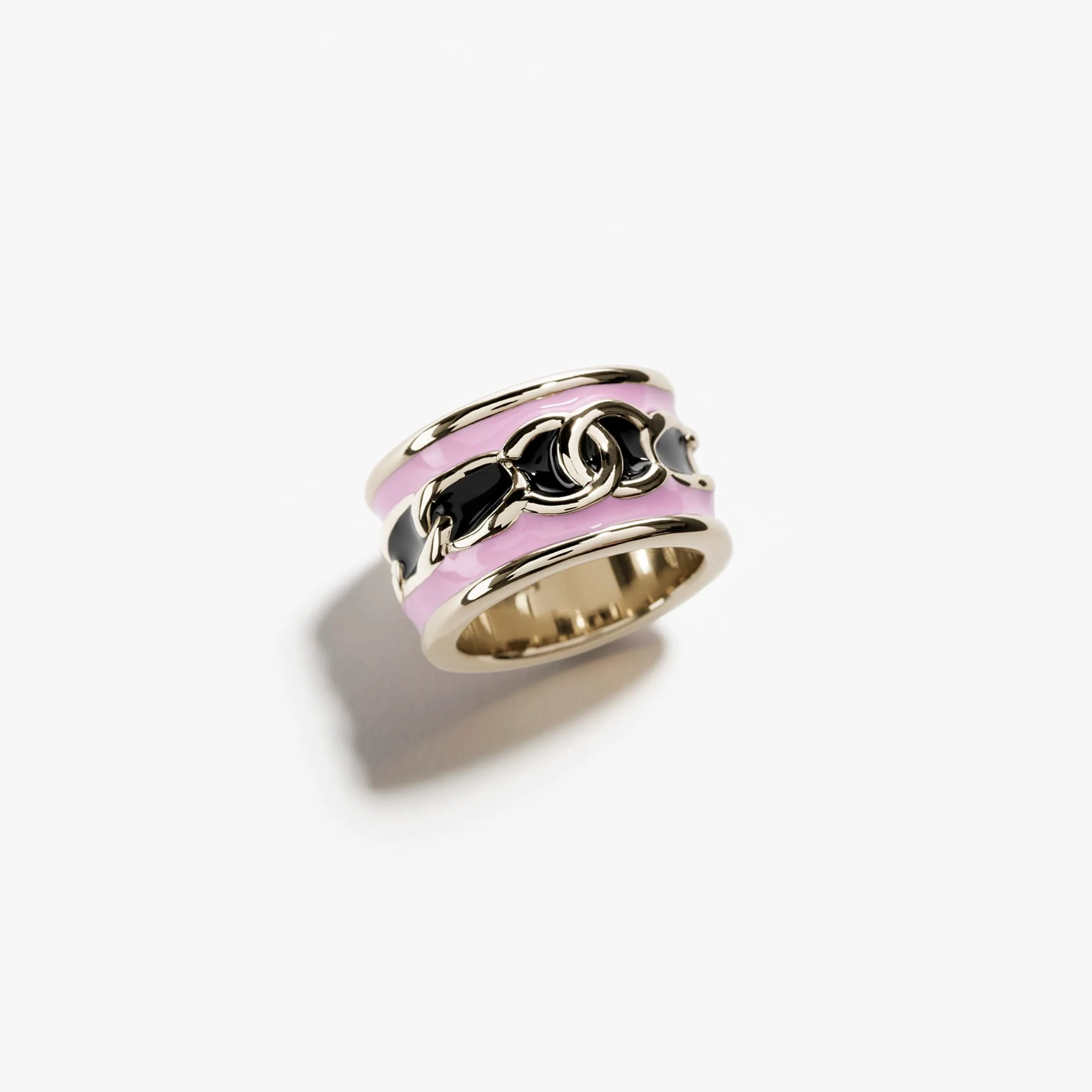 Gold Black & Pink chanel dupes ring